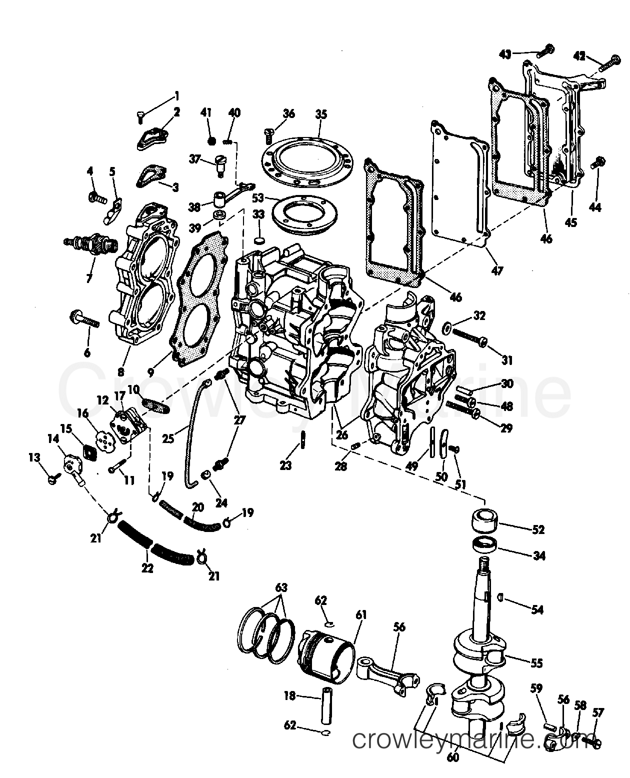 1968 Outboard 5 - 5802E - POWERHEAD GROUP