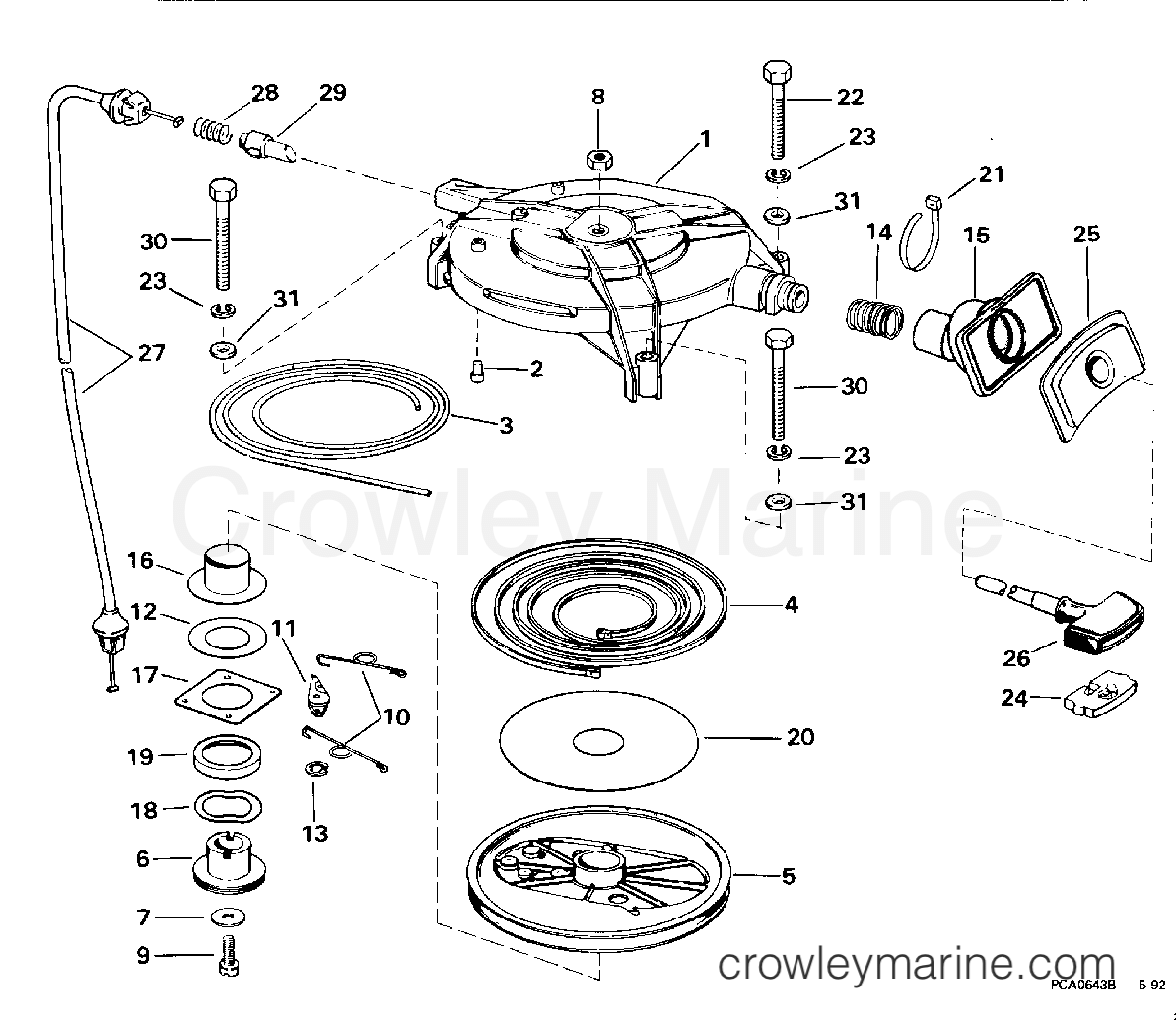 1994 Outboard 35 - J35RERM - REWIND STARTER