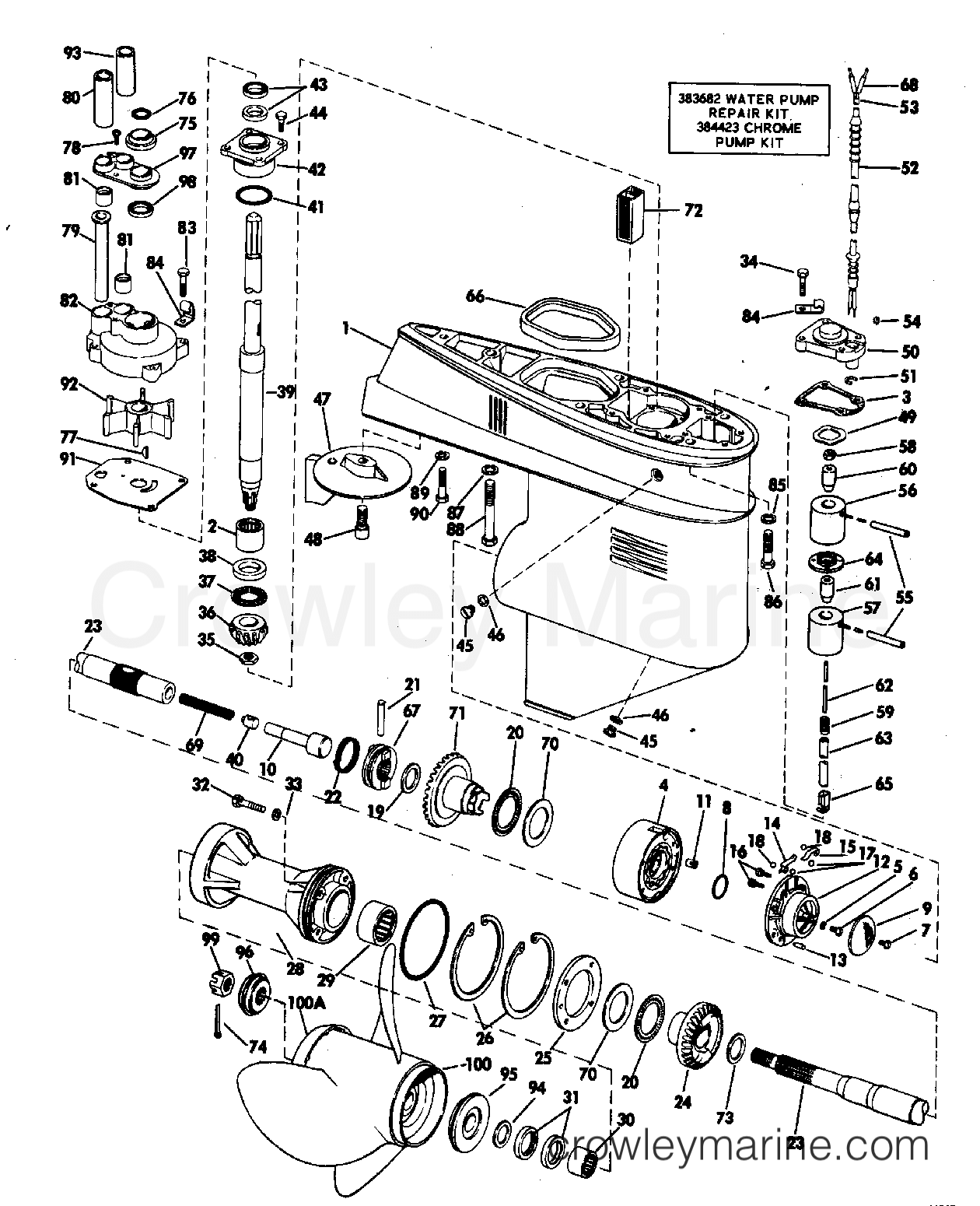 1971 Outboard 60 - 60173E - GEARCASE