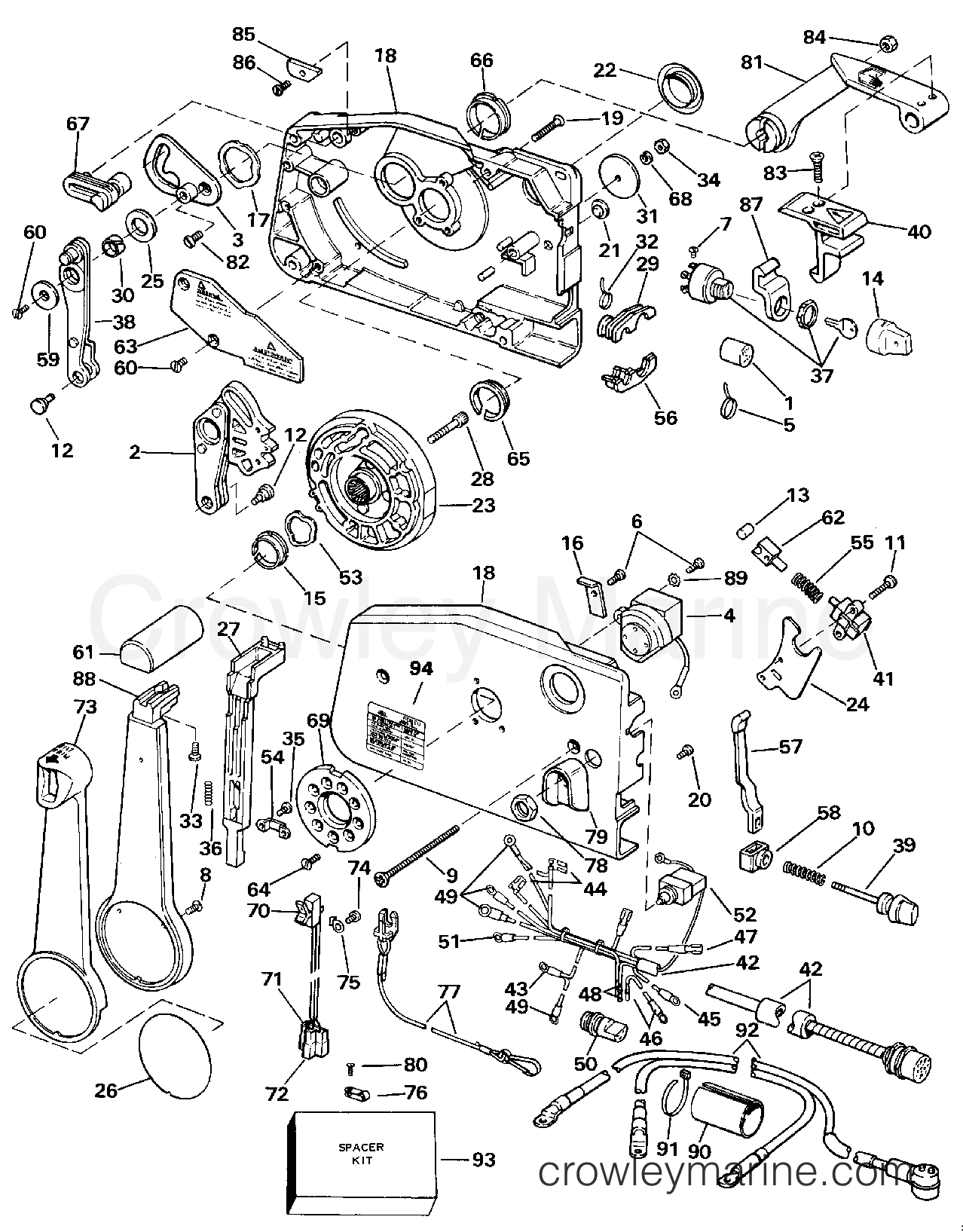 1989 Outboard 225 - J225TLCED - REMOTE CONTROL