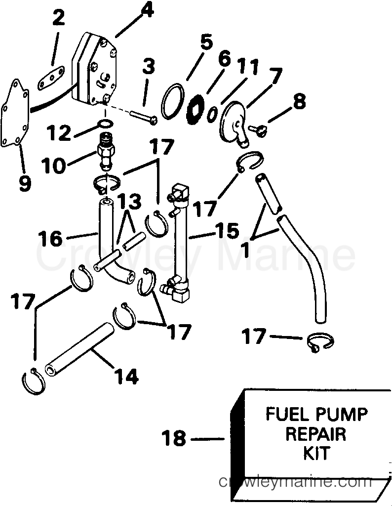 1993 Johnson Outboards 115 - TJ115TLETS FUEL PUMP - 88 MODELS section