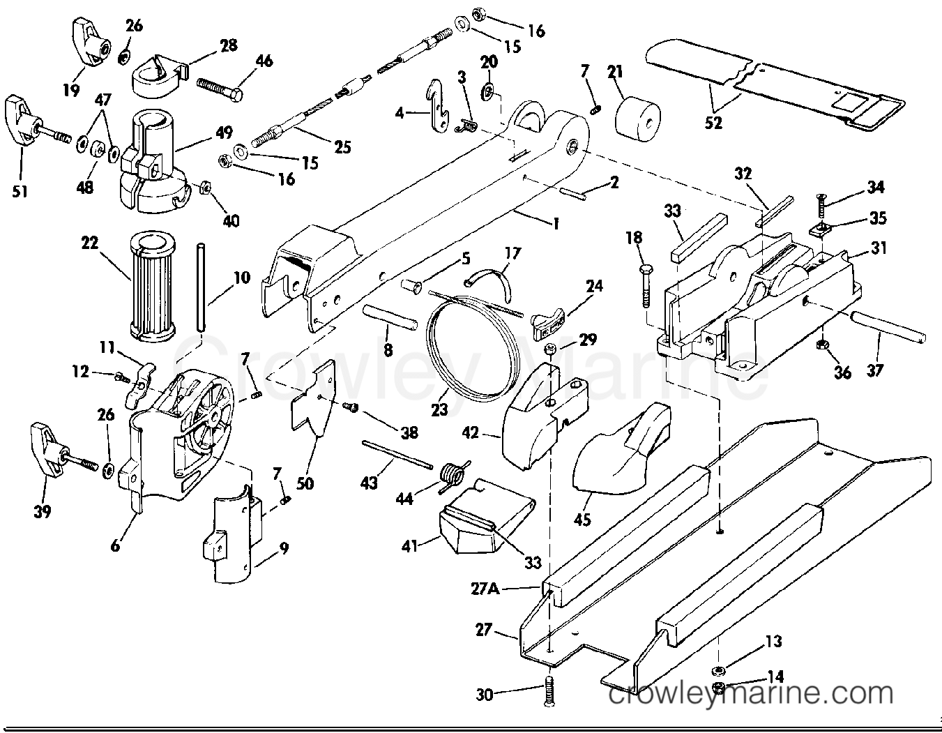 1990 Electric Motors 24 Volt - BFX4TK - BOW ARM AND DECK BRACKET GROUP ("A" OR "Y" MODEL SUFFIX)