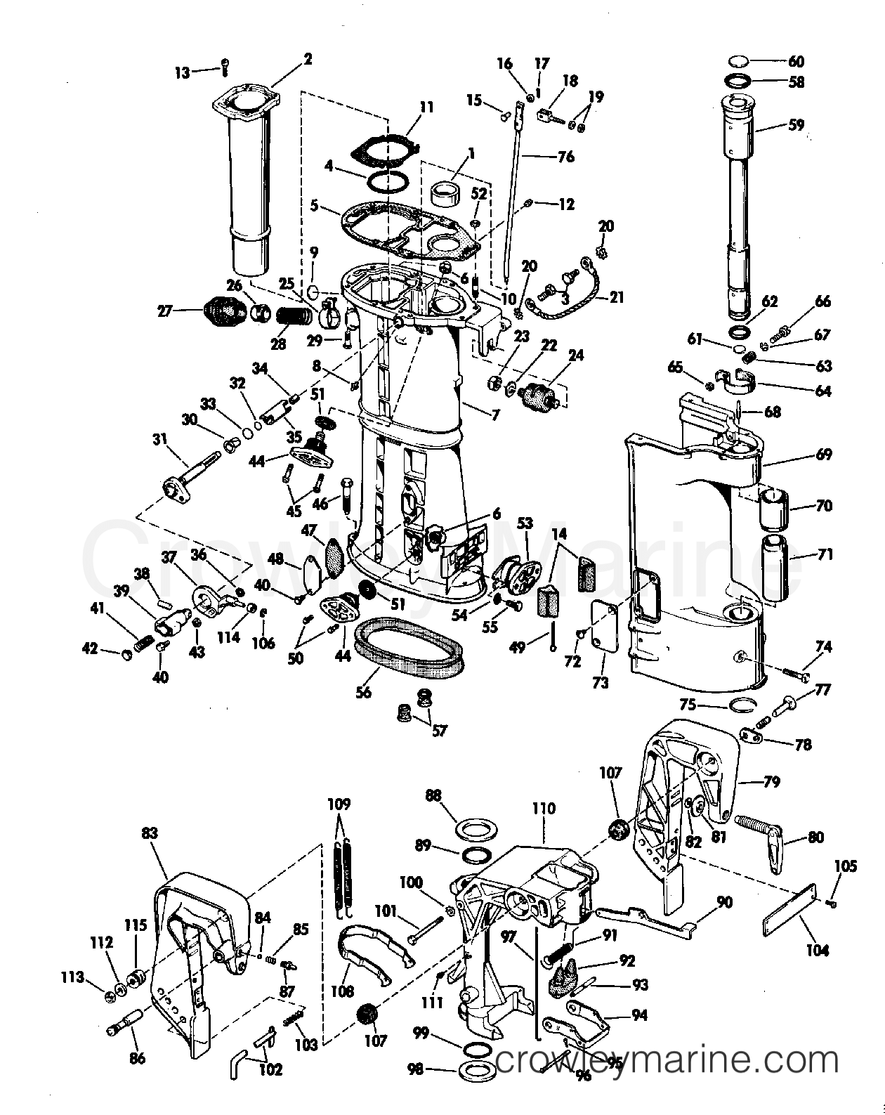 1970 Outboard 40 - 40E70A - LOWER UNIT GROUP