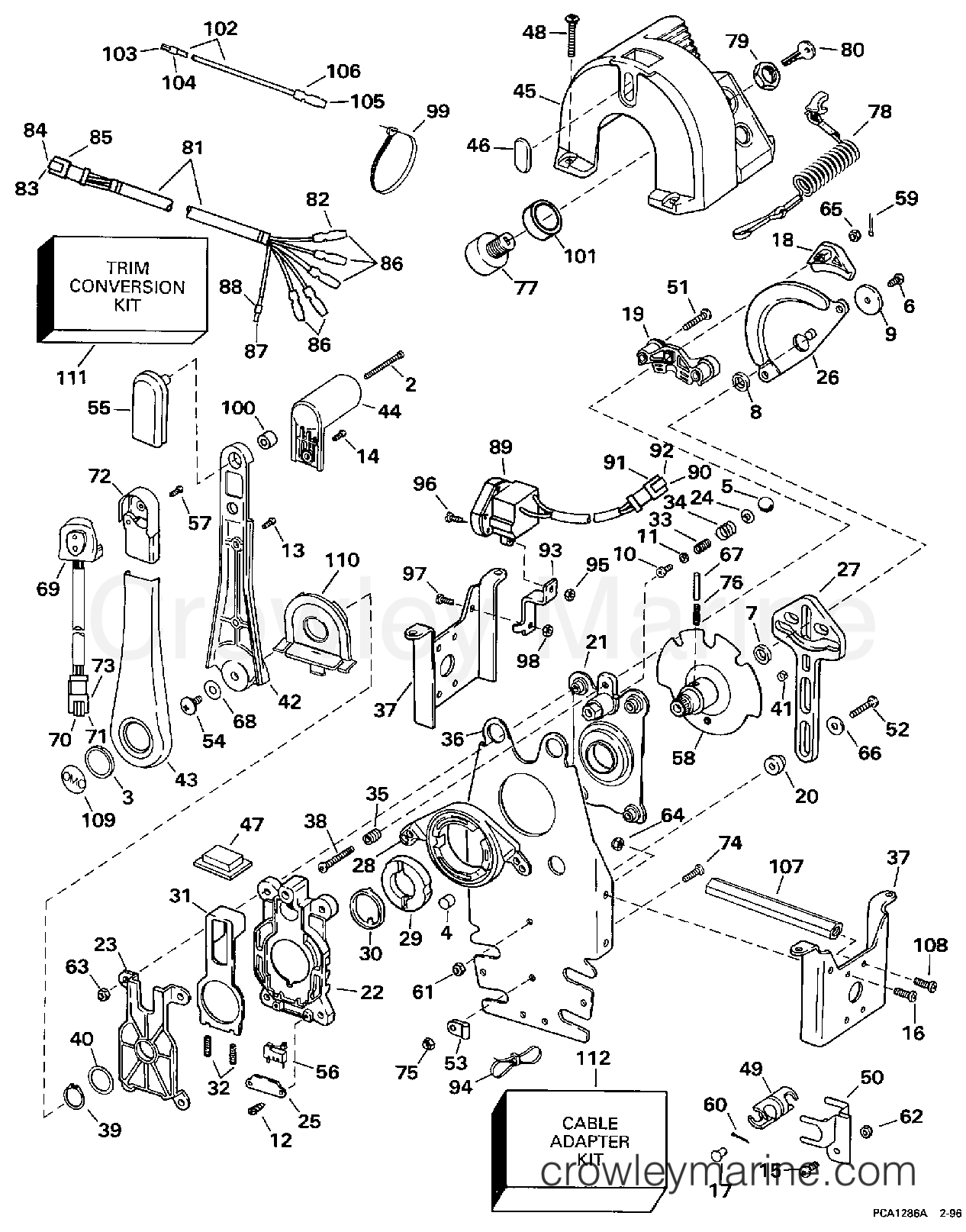 1997 Rigging Accessories - Remote Controls - REMOTE CONTROL - BINNACLE - SINGLE LEVEL - KEY SWITCH