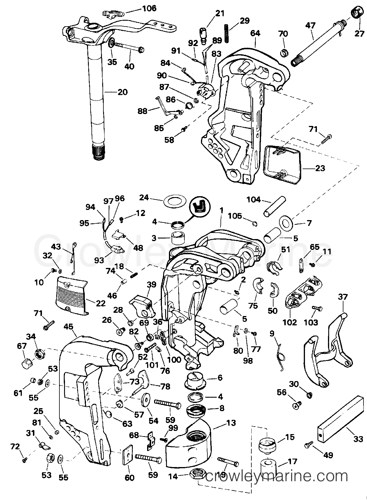 1992 Outboard 150 - J150EXENC - MIDSECTION