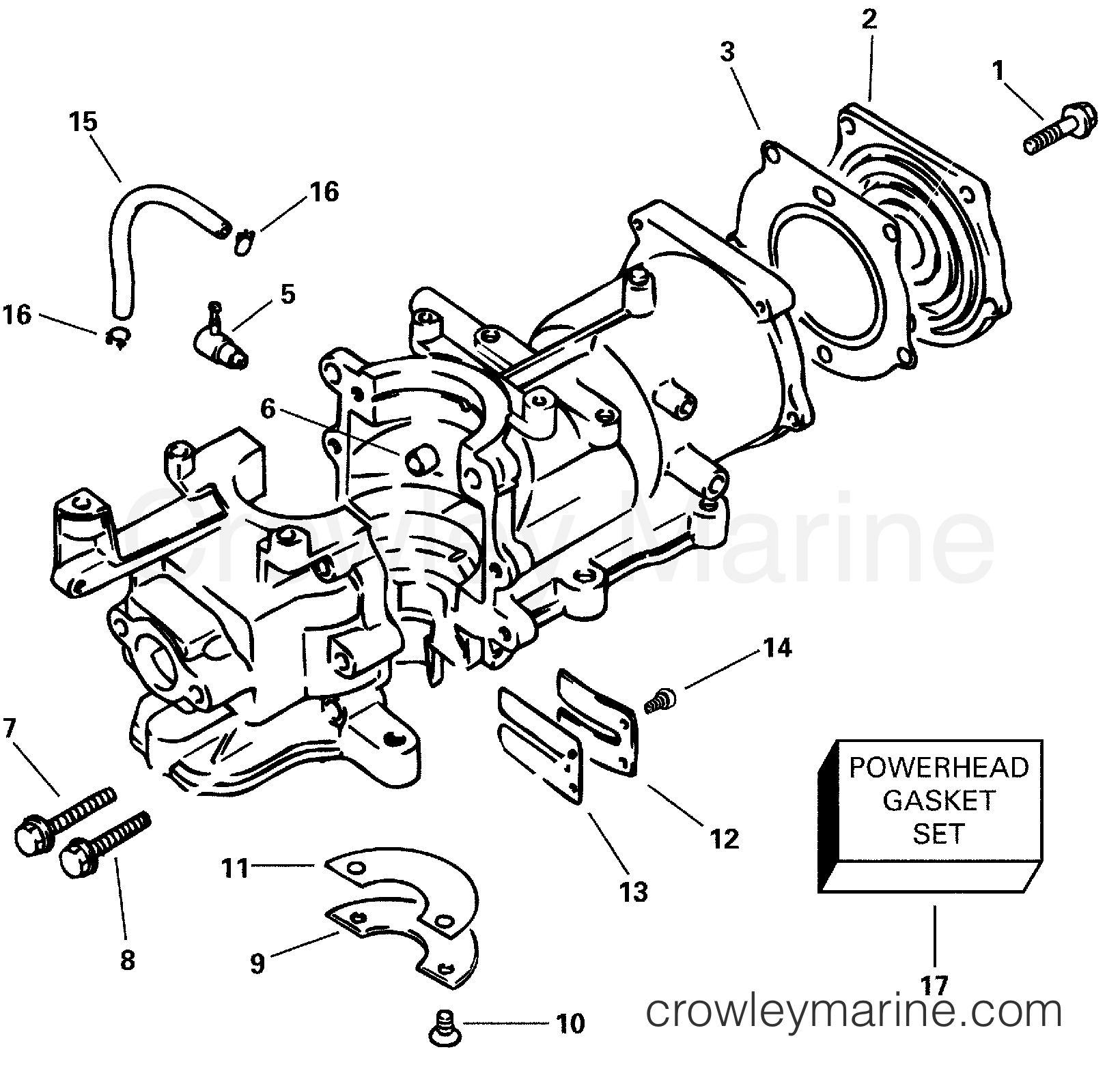 2000 Outboard 5 - J5RSSA - CYLINDER AND CRANKCASE