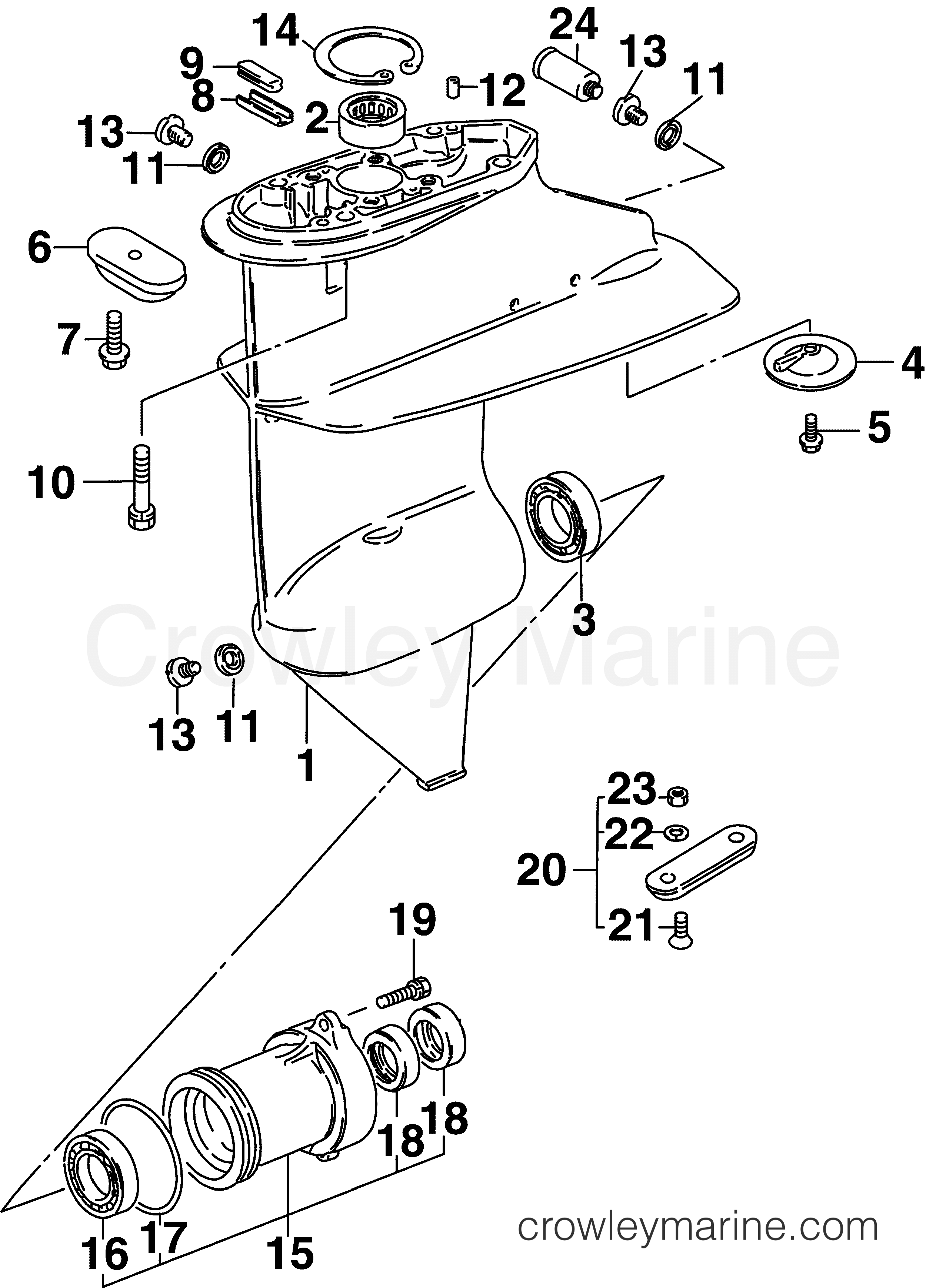 2007 Outboard 10 - J10BL4SUM - GEARCASE
