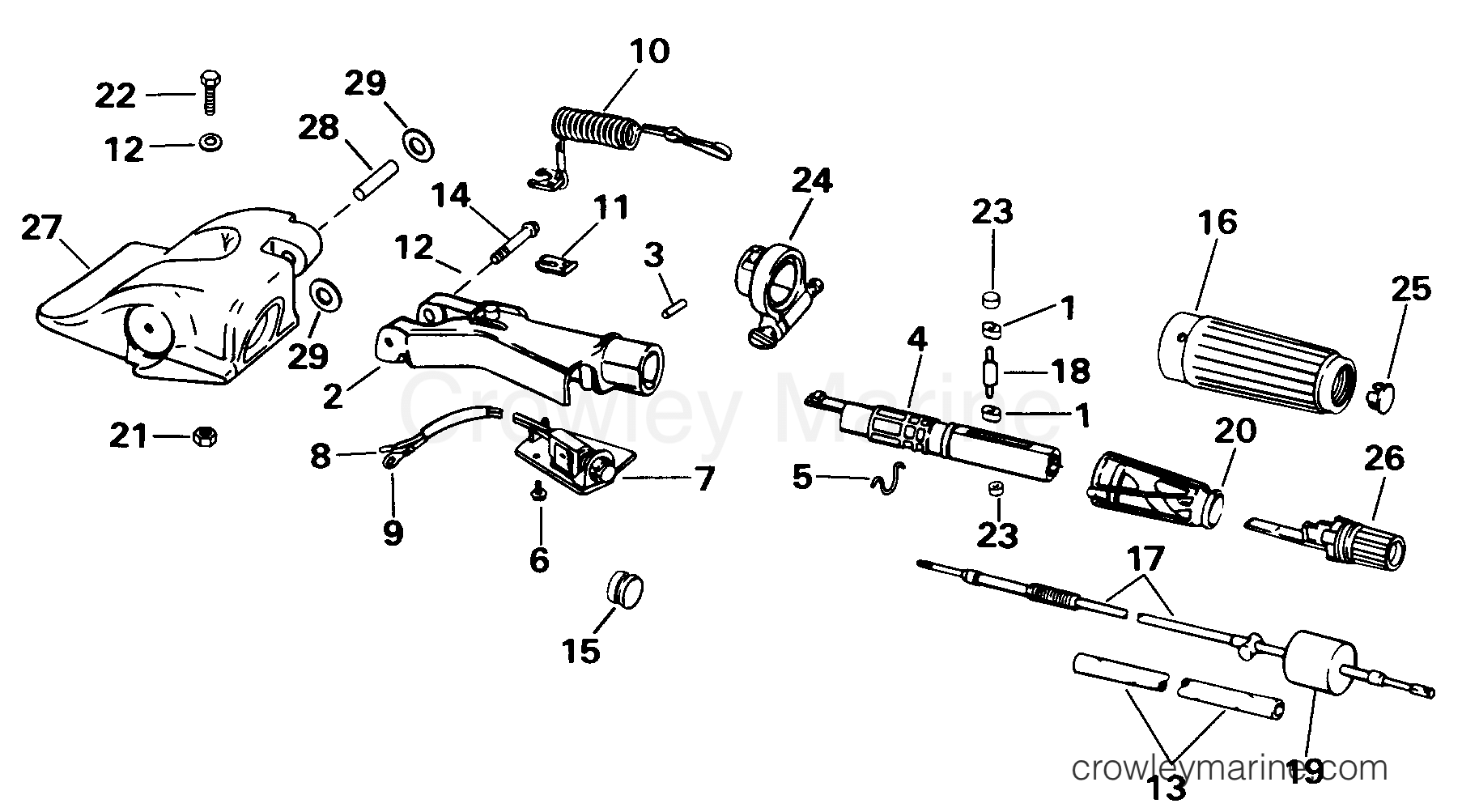 1998 Outboard 35 - SE35RWECS - STEERING & SHIFT HANDLE