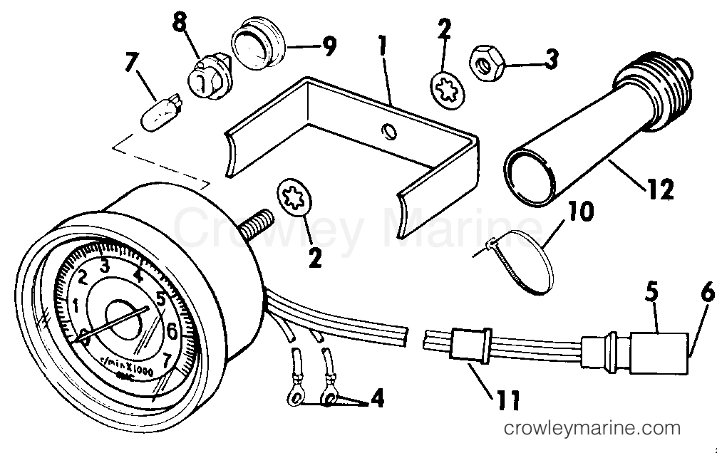 1987 Rigging Accessories - Instruments - TACHOMETER KIT - FLUSH MOUNT - PLUG-IN