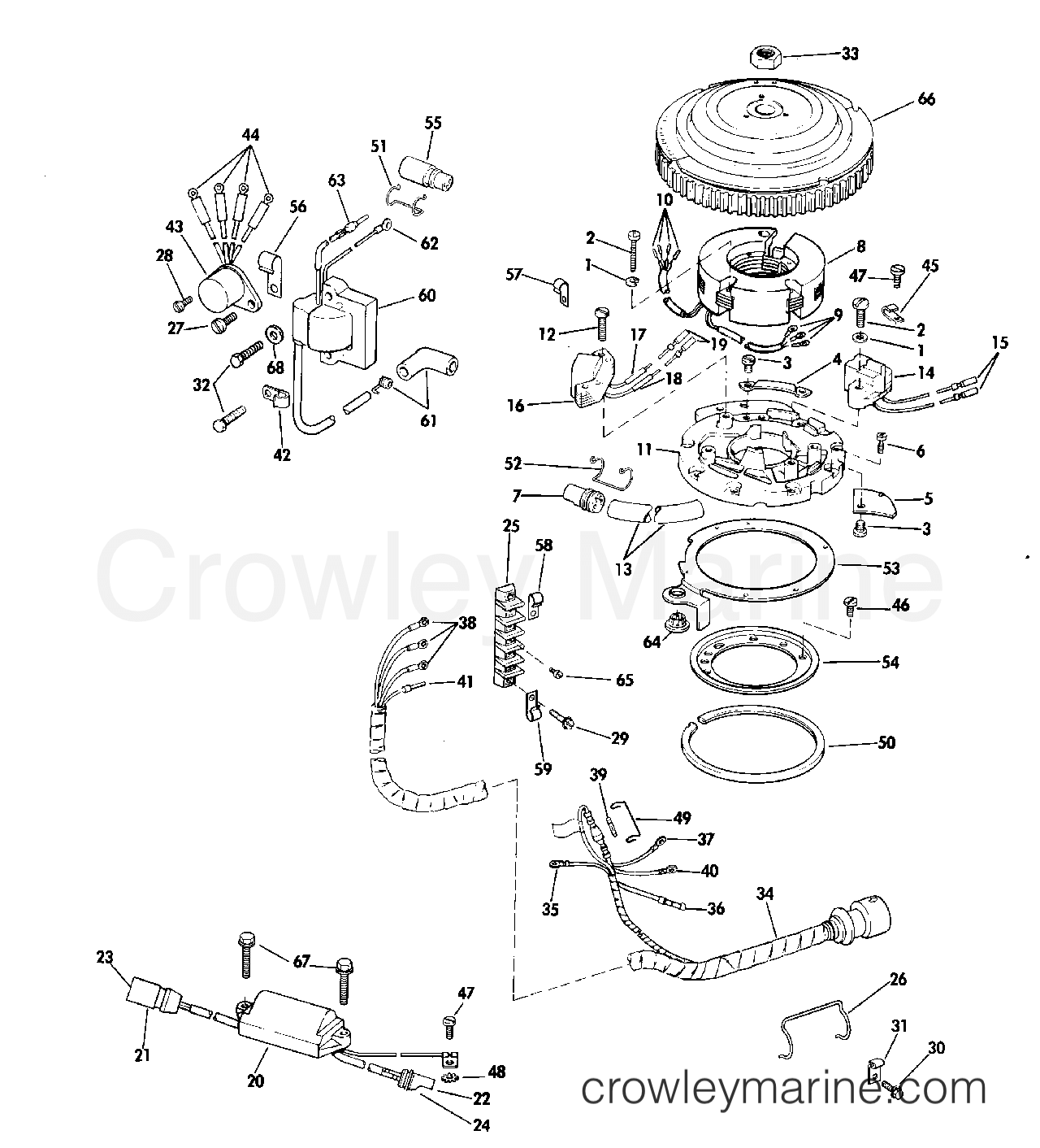 1980 Outboard 55 - E55RLCSA - IGNITION SYSTEM