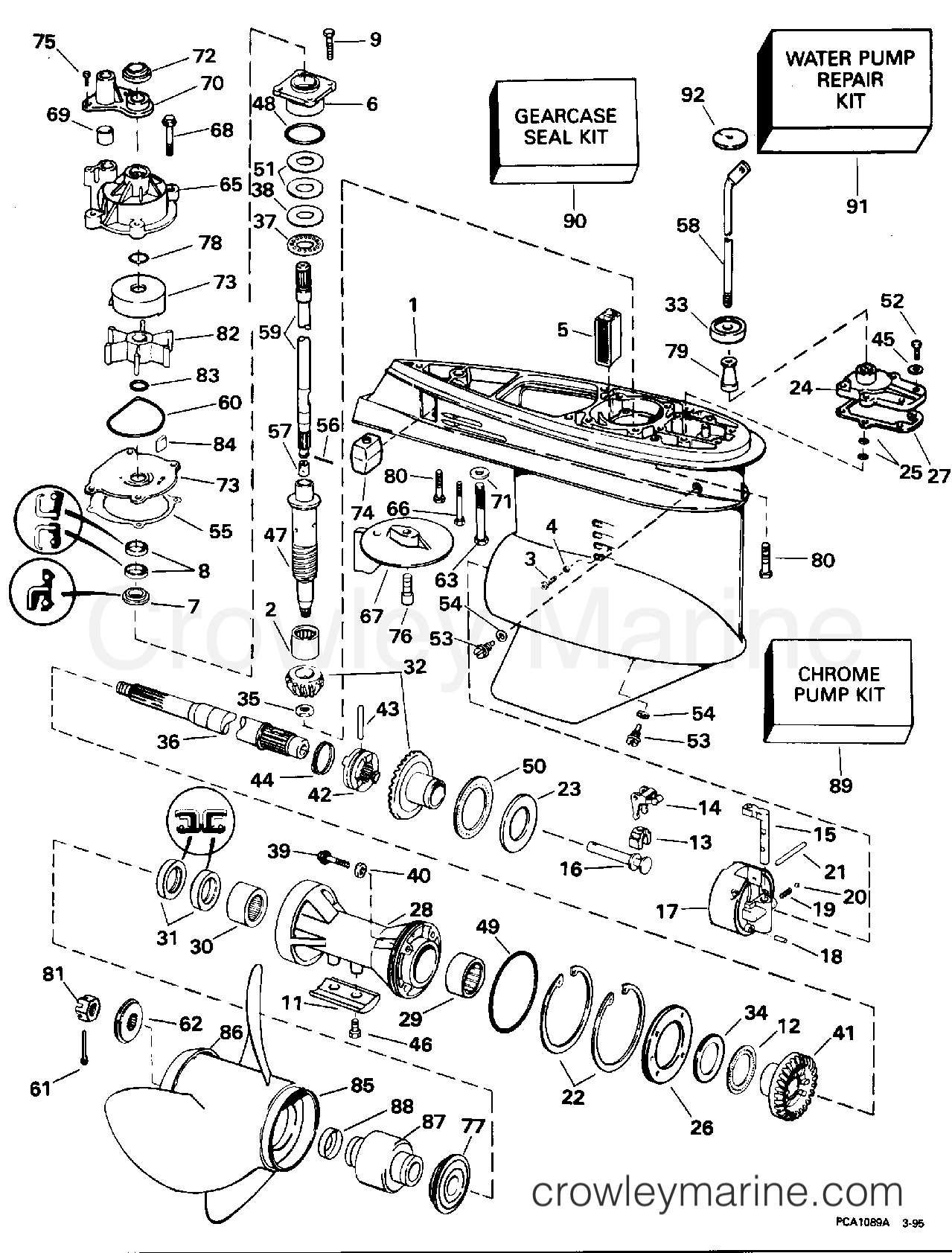 1995 Outboard 112 - J112TSLEOC - GEARCASE