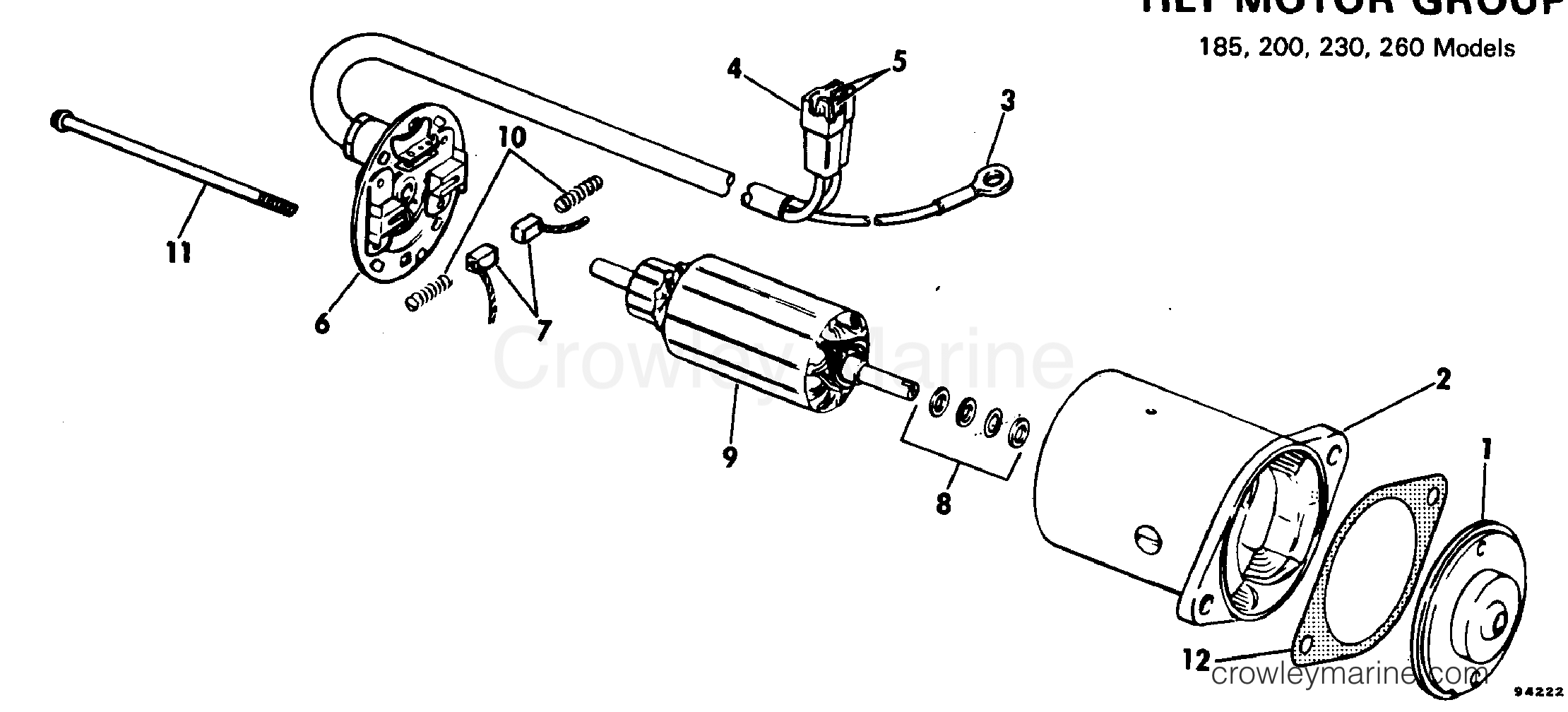 1979 Stern Drive 260 - 990262S1 - TILT MOTOR GROUP 185,200,230,260 MODELS