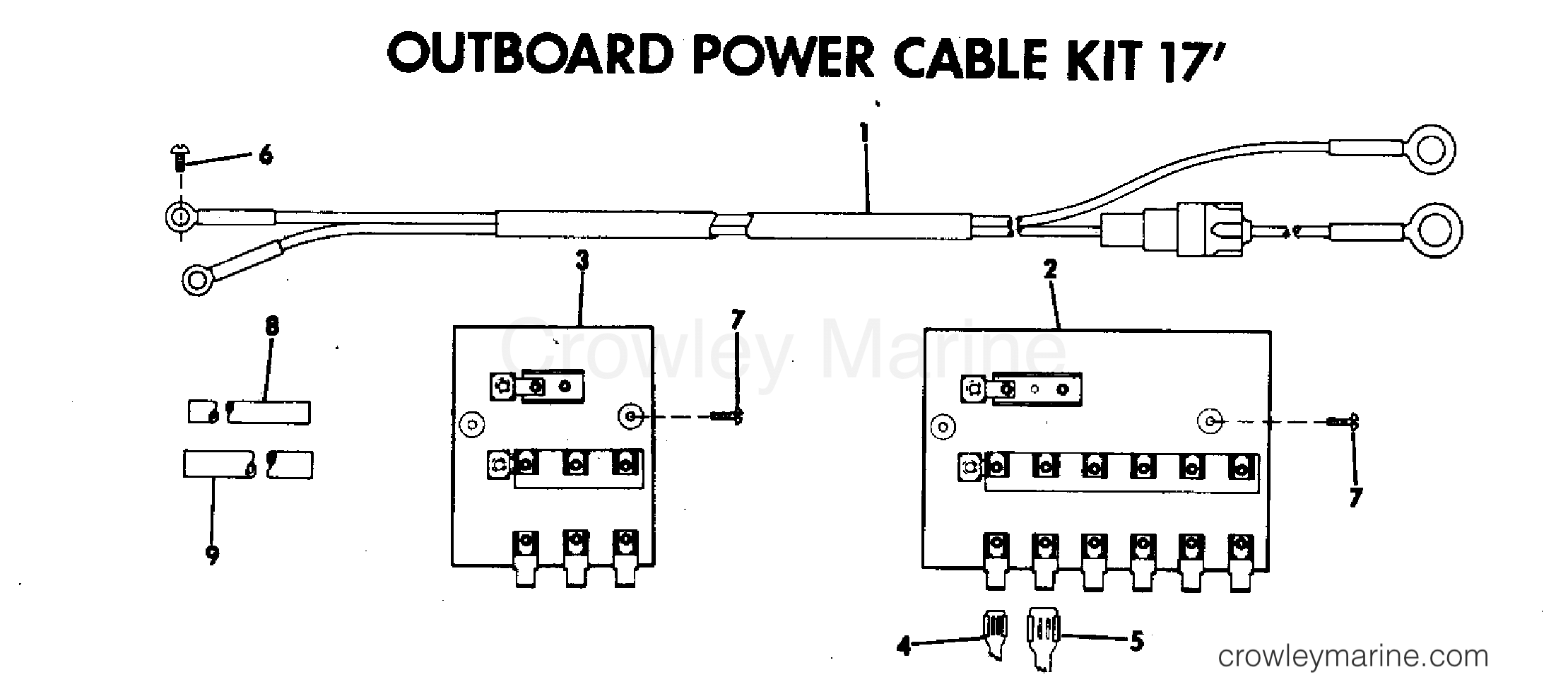 1972 Rigging Accessories - Electrical System - OUTBOARD POWER CABLE KIT 17'