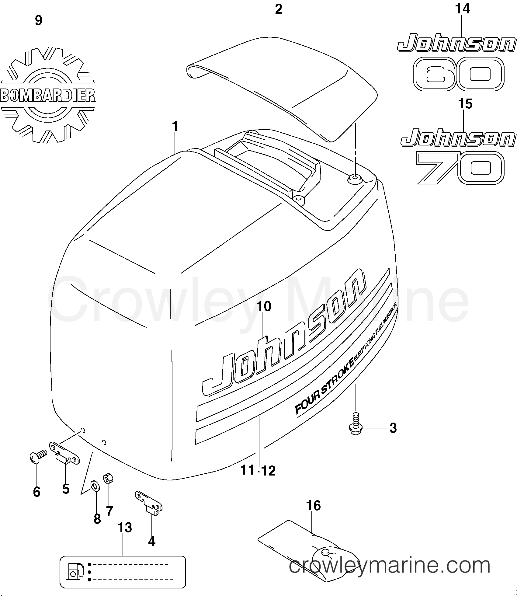 2002 Outboard 60 - J60PL4SNF - ENGINE COVER