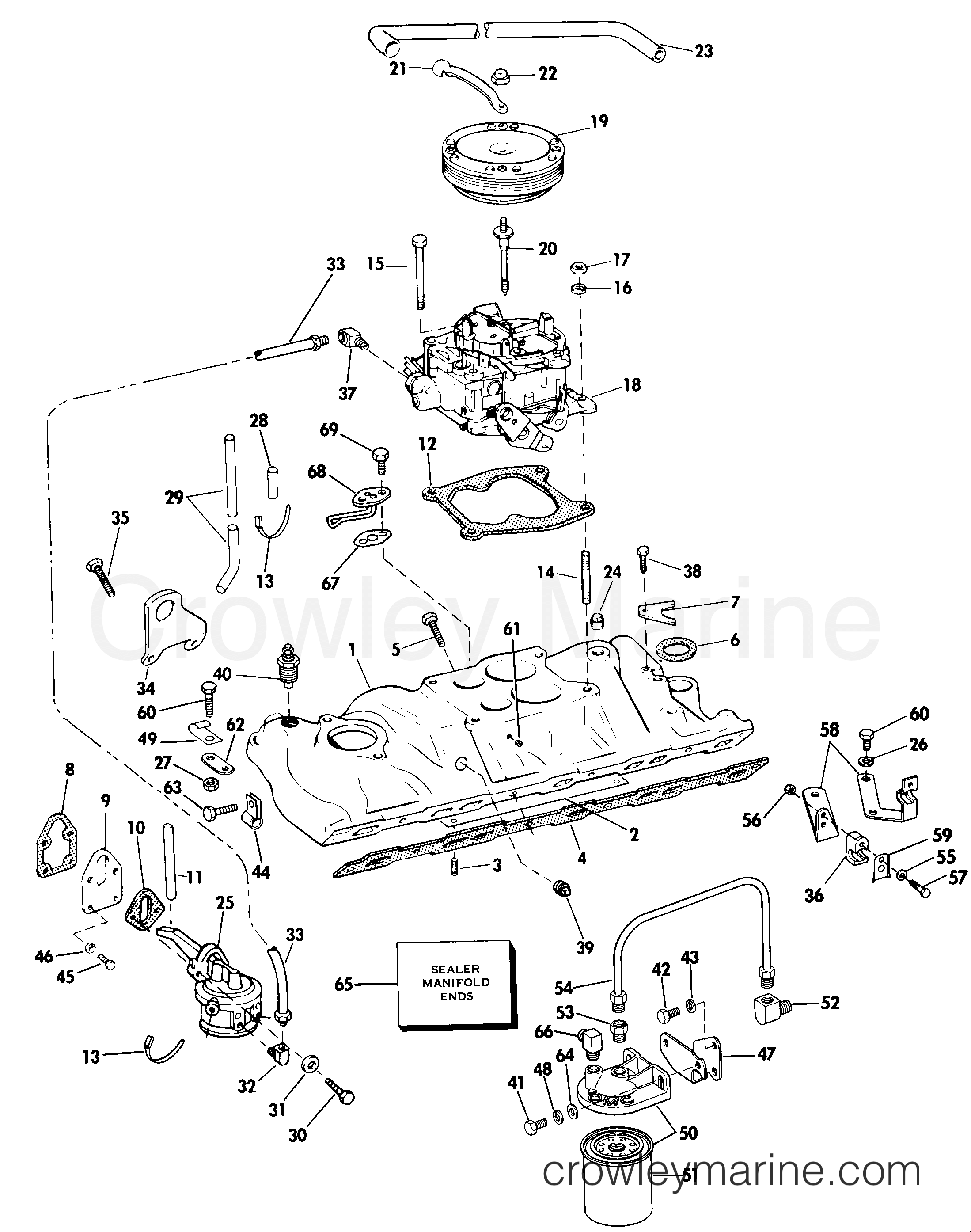 1985 Stern Drive 5 - 504STHRCOM - INTAKE MANIFOLD GROUP