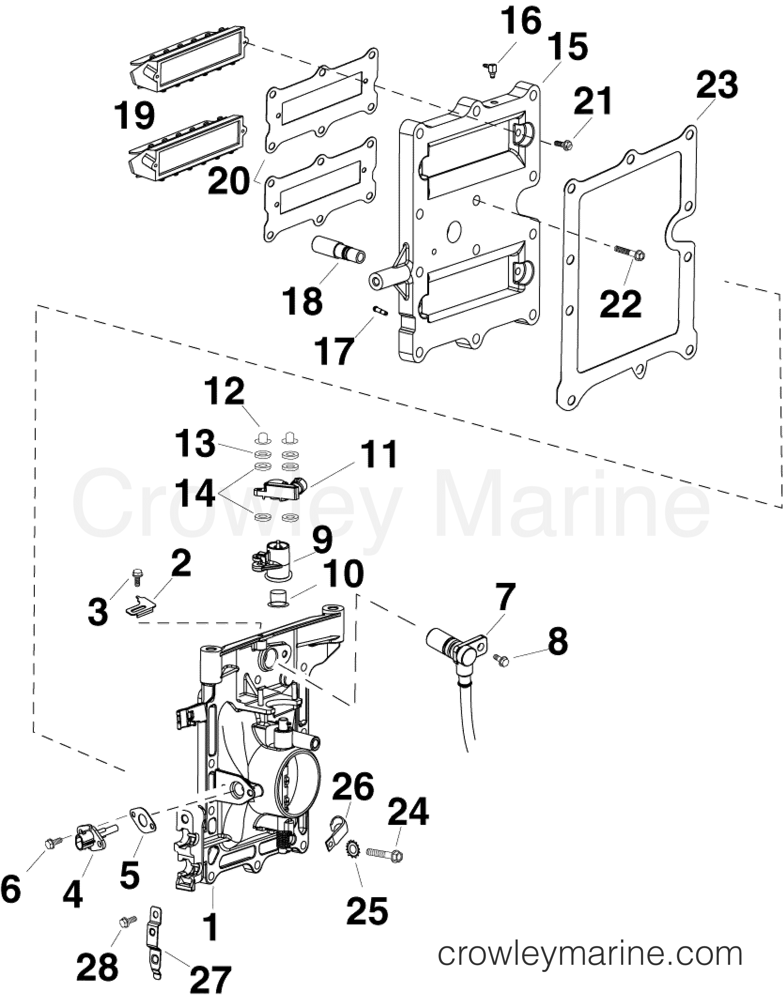 INTAKE MANIFOLD ASSEMBLY 2008 Outboard 40 E40DPLSCB Crowley Marine