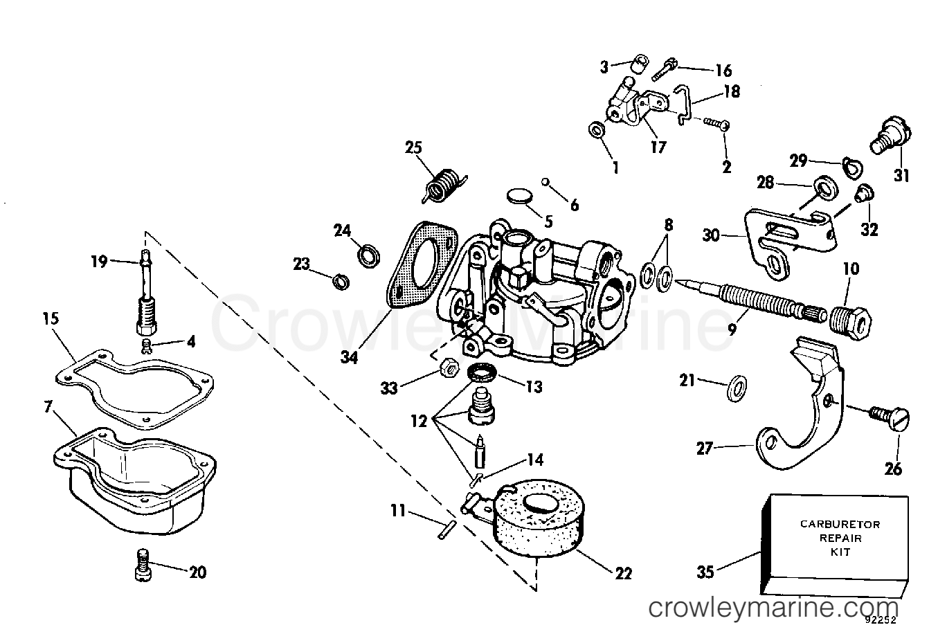 1979 Evinrude Outboards 4 - 4904D CARBURETOR section