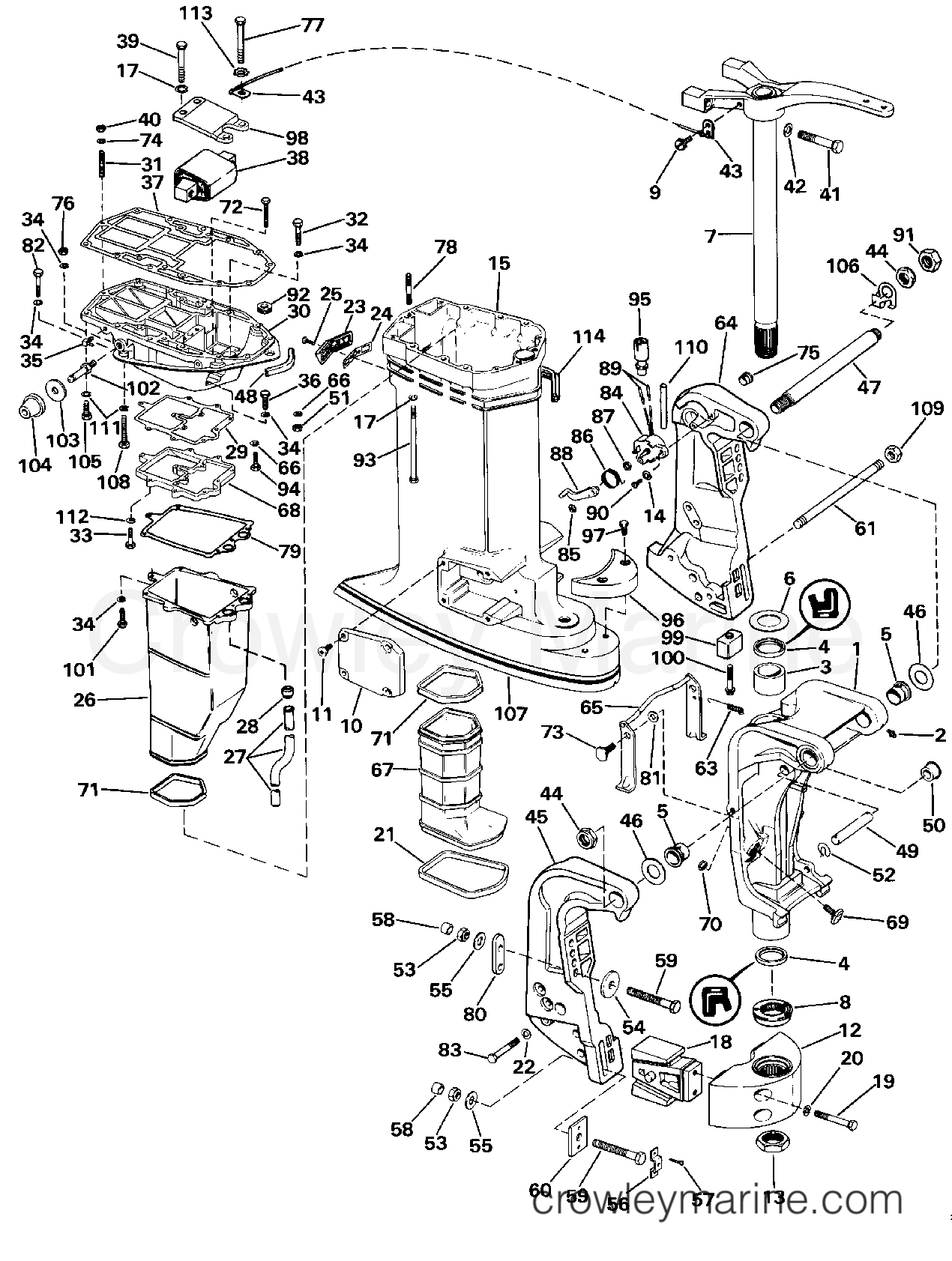 1986 Evinrude Outboards 200 - E200STLCDR MIDSECTION section