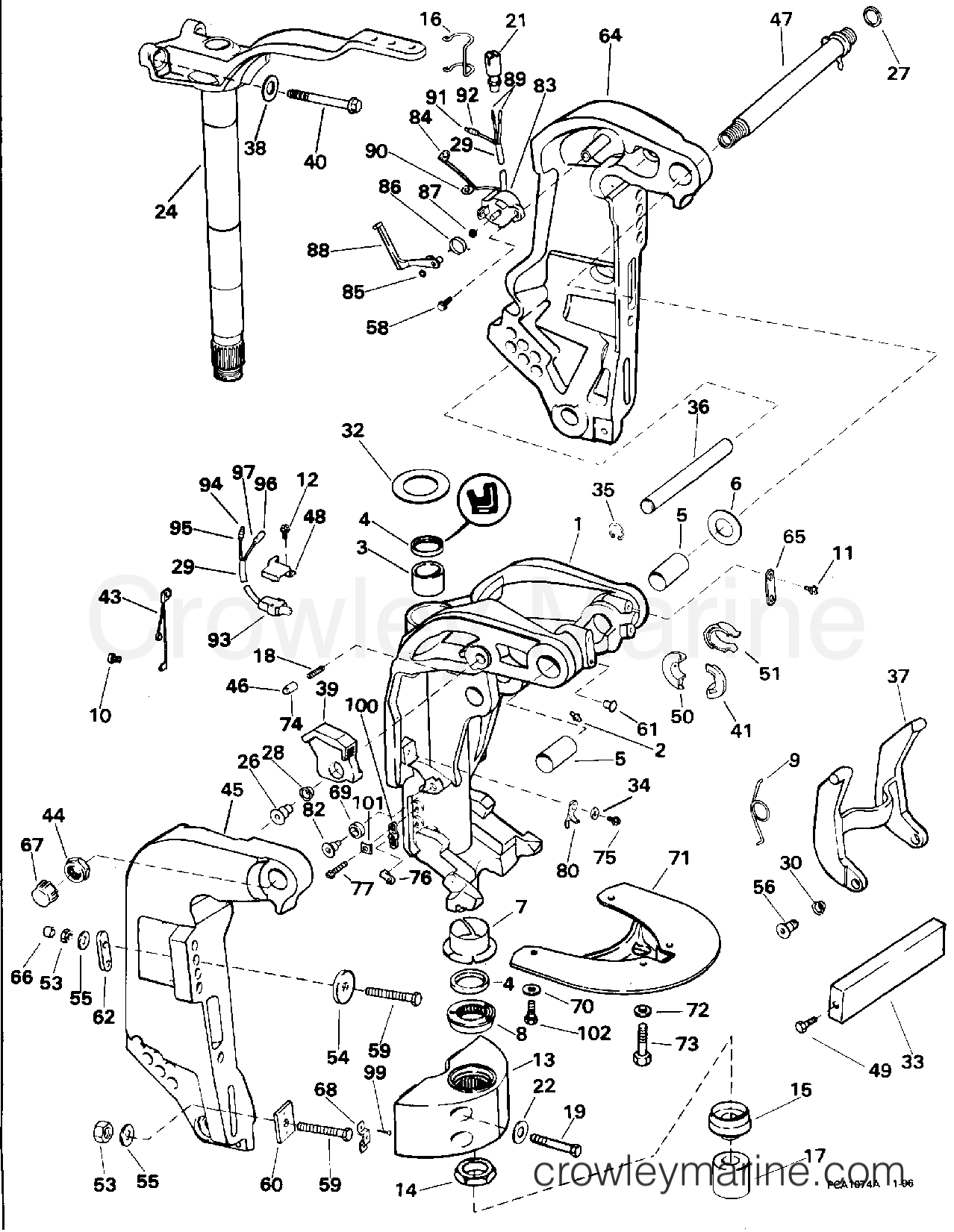 1996 Outboard 125 - SJ125WTPXV - MIDSECTION
