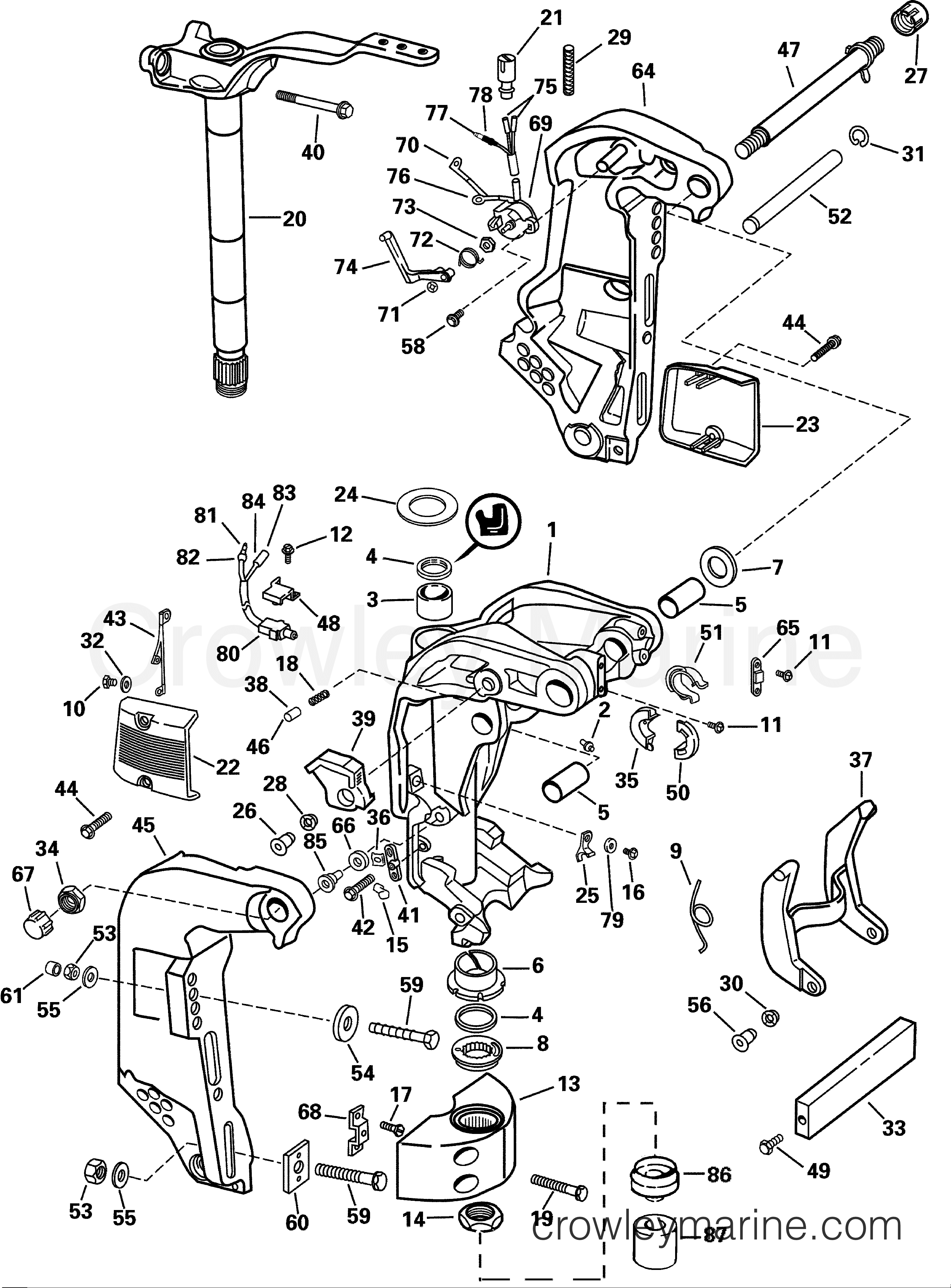 2001 Outboard 90 - J90PLSID - MIDSECTION