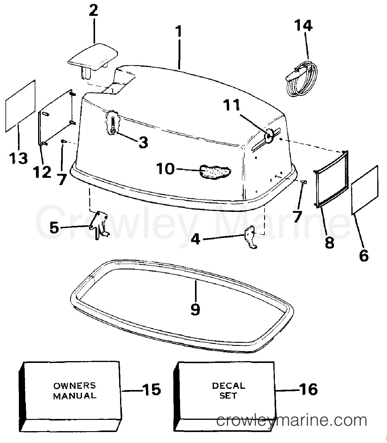 1987 Outboard 25 - E25TELCUR - ENGINE COVER - JOHNSON