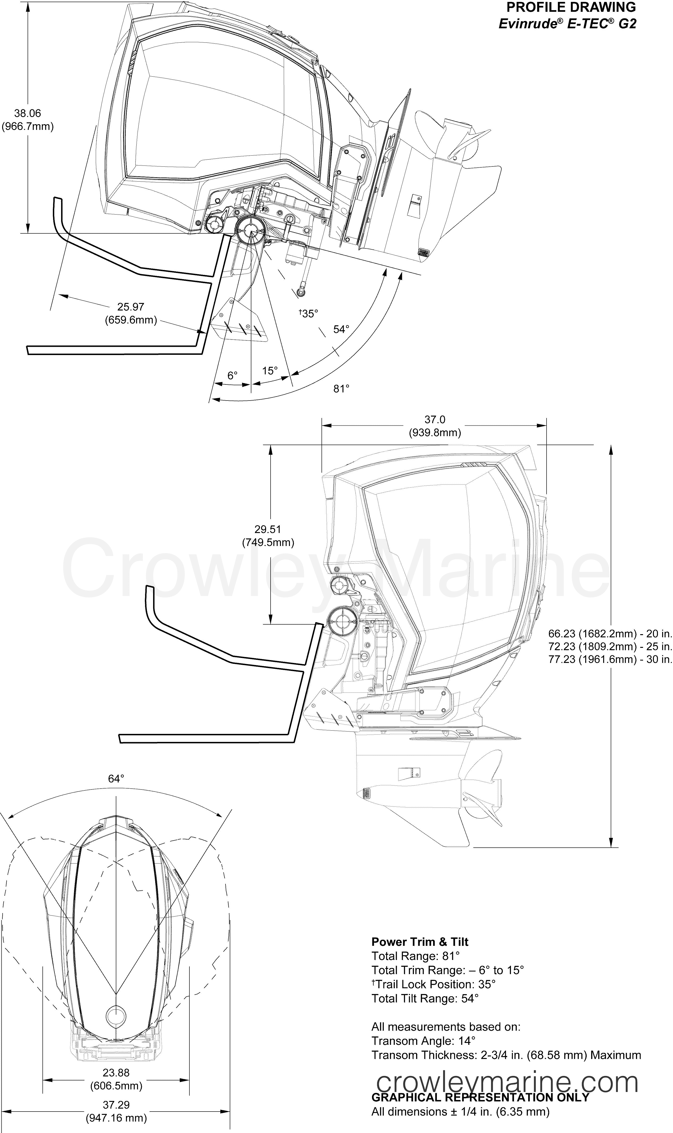 AB Outboard 300 - 3.4L - E300LUABA - PROFILE DRAWING