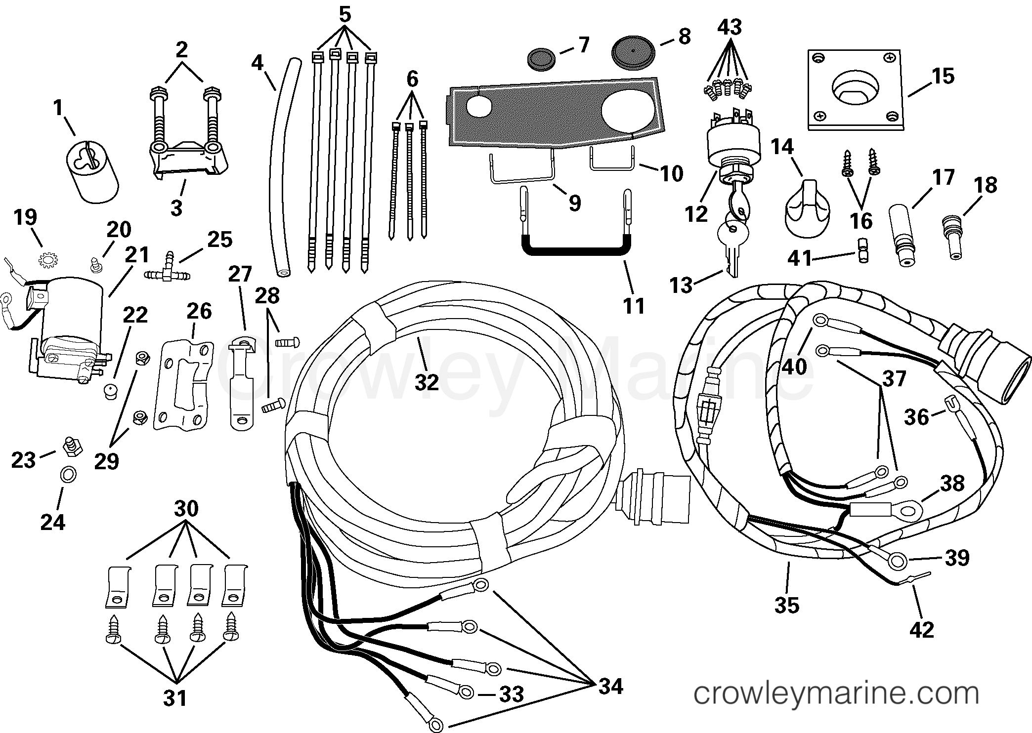 2001-2004 Rigging Parts Accessories - 20-35HP REMOTE ELECTRIC START KIT section