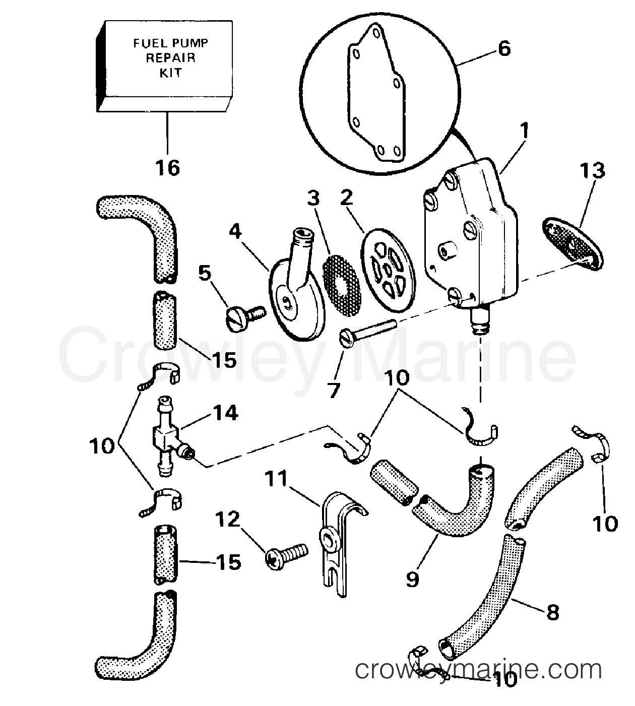 1984 Outboard 40 - E40ELCRM - FUEL PUMP AND FILTER