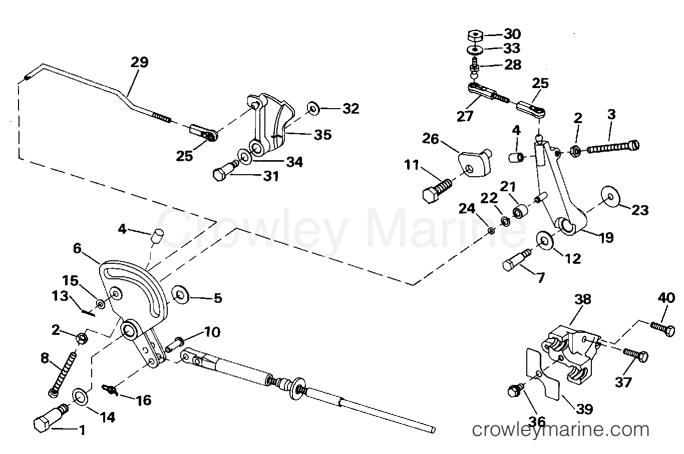 1995 Outboard 48 - J48ESLEOS - SHIFT & THROTTLE LINKAGE
