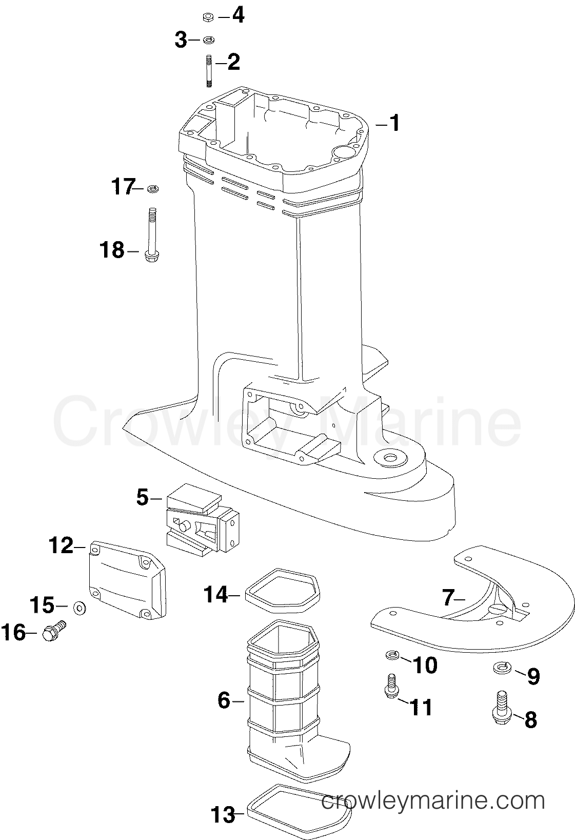 2005 Outboard 225 - E225DHLSOF - EXHAUST HOUSING OUTER