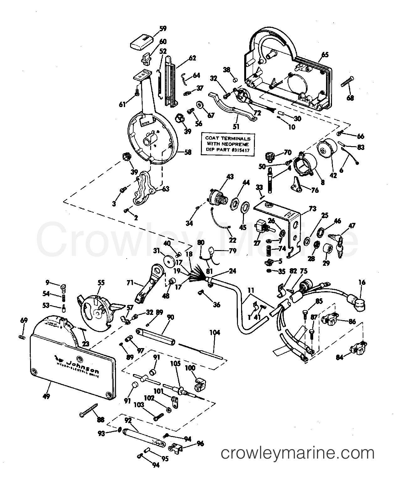 1971 Outboard 85 - 85ESL71A - REMOTE CONTROL