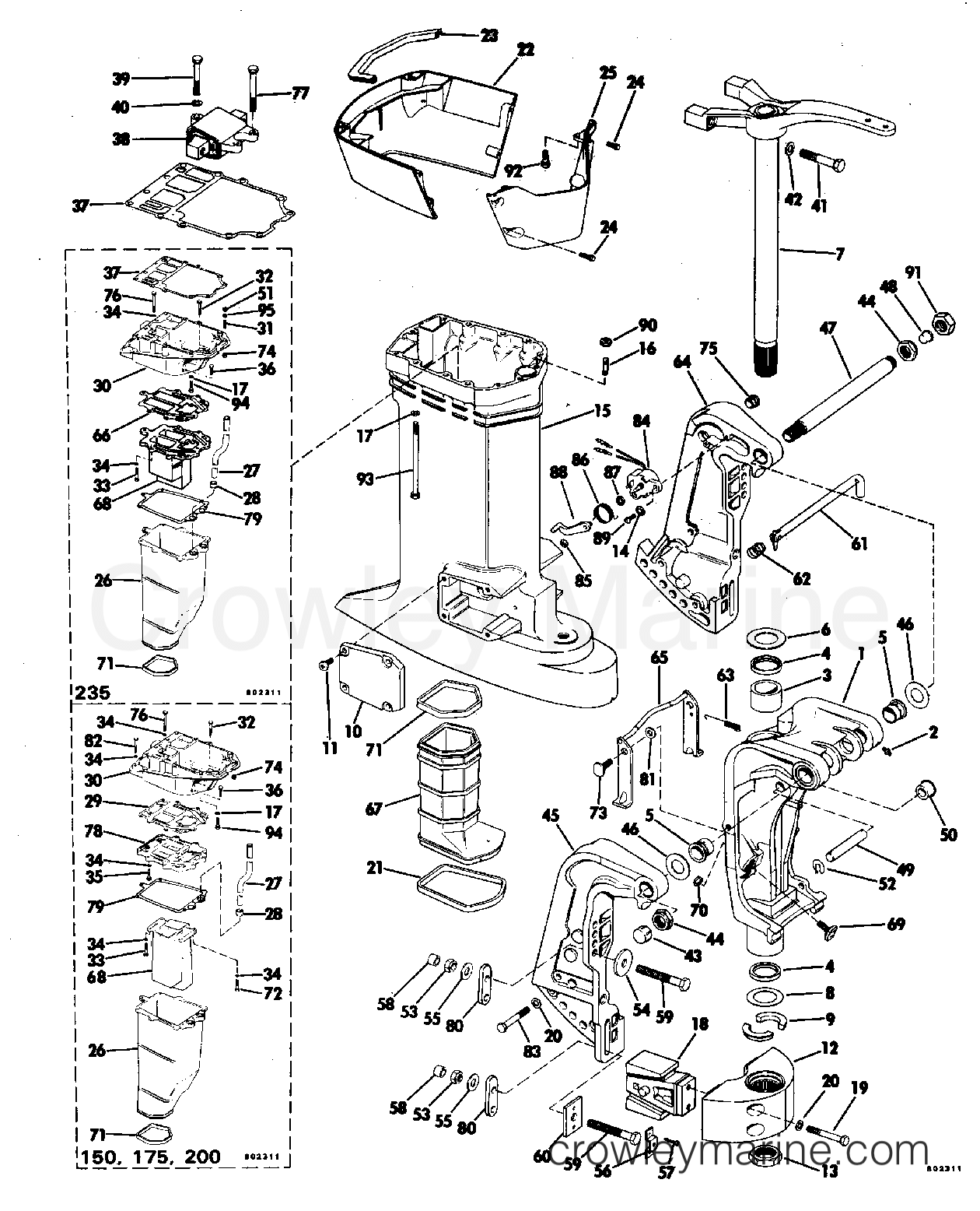 1981 Evinrude Outboards 150 - E150TRLCIA EXHAUST HOUSING section