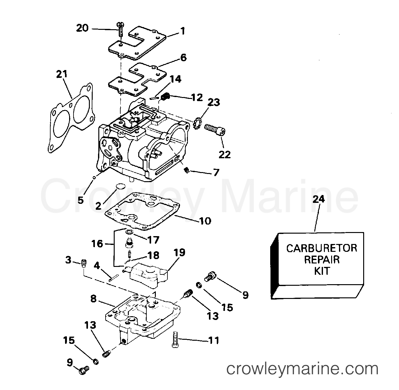 1995 Outboard 100 - J100WTLEOC - CARBURETOR