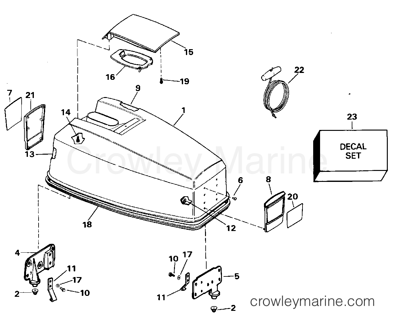 1995 Outboard 50 - J50TLEOD - ENGINE COVER - JOHNSON 50