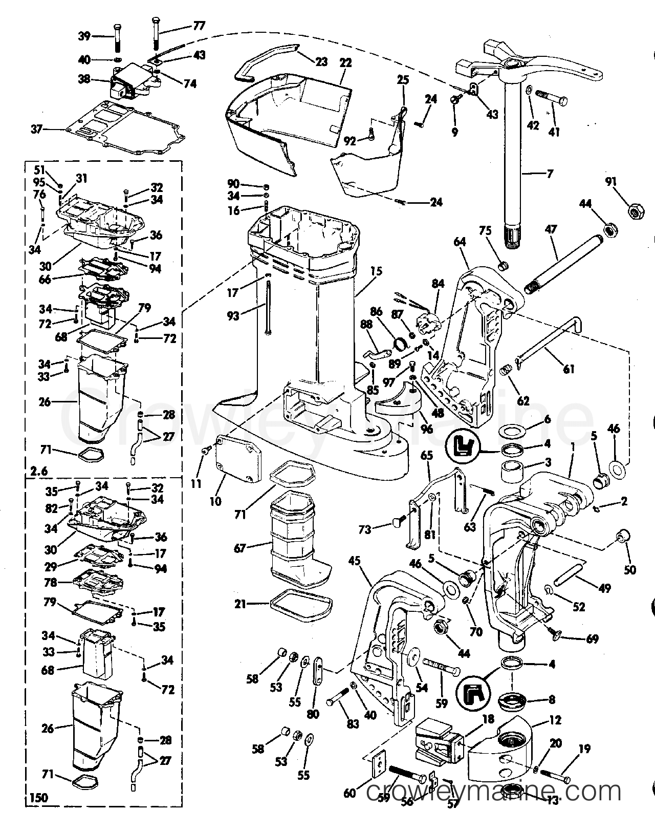 1983 Evinrude Outboards 235 - E235STLCTS MID-SECTION section