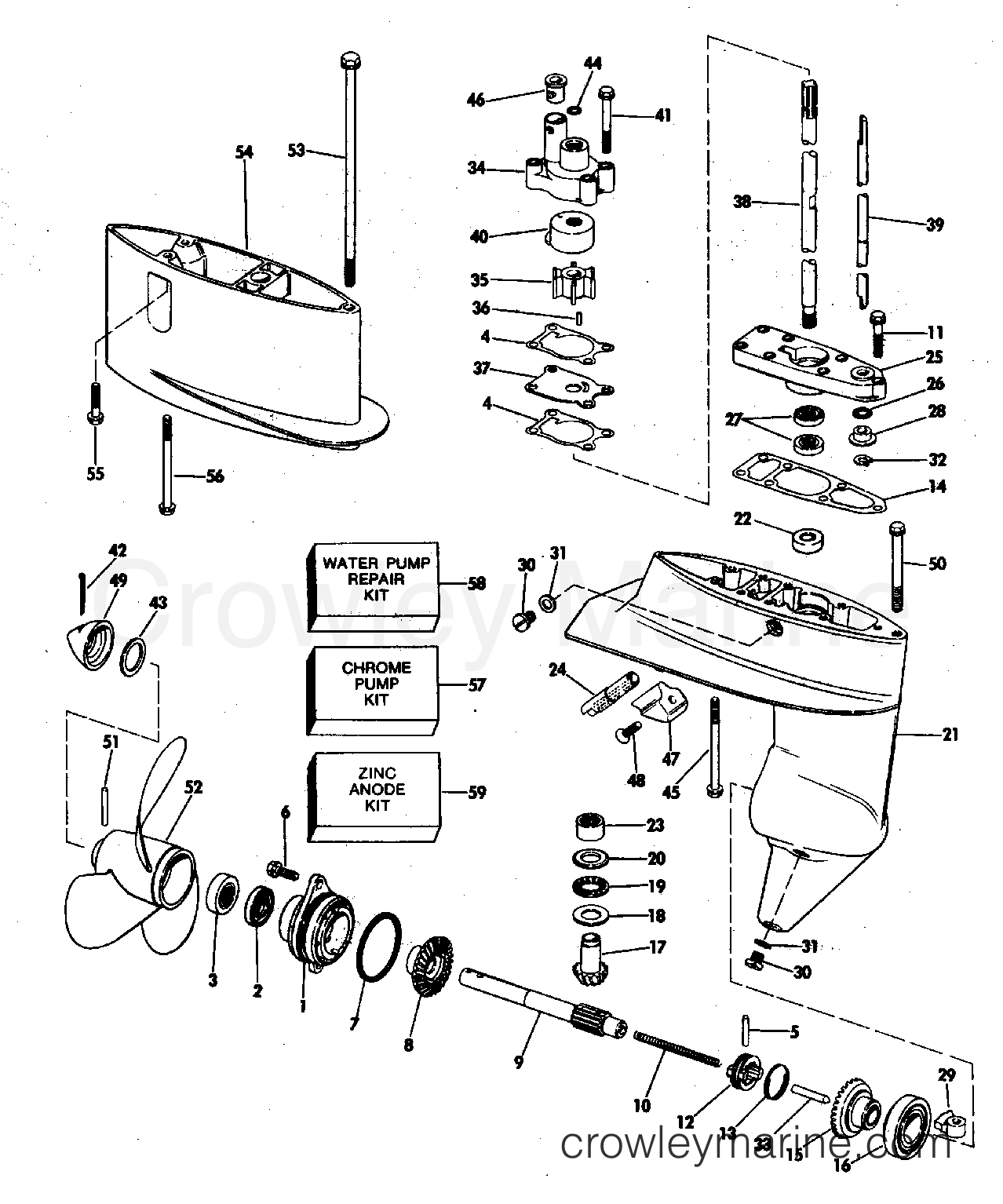 1981 Outboard 4.5 - J5RHLCIC - GEARCASE