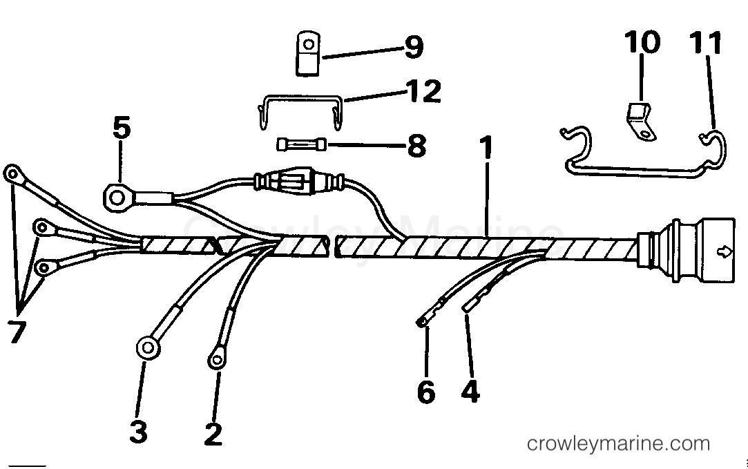 1988 Outboard 30 - E30TECCE - CABLE ASSEMBLY - REMOTE ELECTRIC MODELS