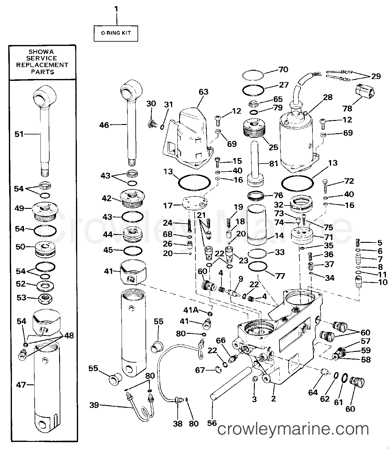 POWER TRIM/TILT HYDRAULIC ASSEMBLY 1986 Outboard 150 E150STLCDC