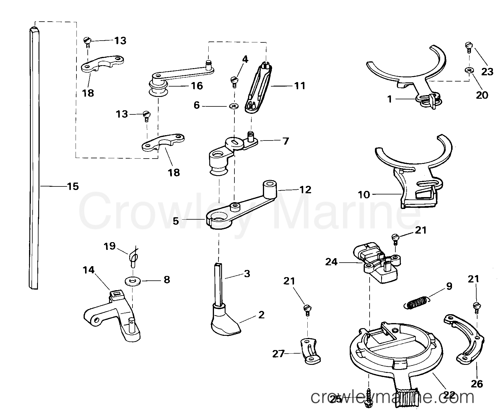 2000 Outboard 100 - J100WPLSSR - THROTTLE LINKAGE