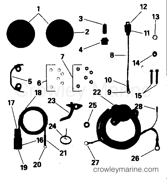 TRIM GAUGE & SENDER KIT 40, 48 & 50 MODELS 1990 Rigging Accessories