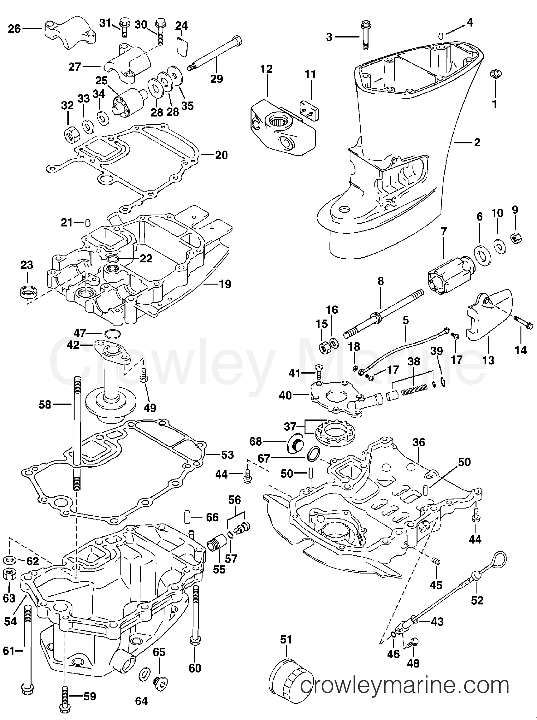 2000 Outboard 50 - E50PL4SSC - MIDSECTION & OIL SYSTEM