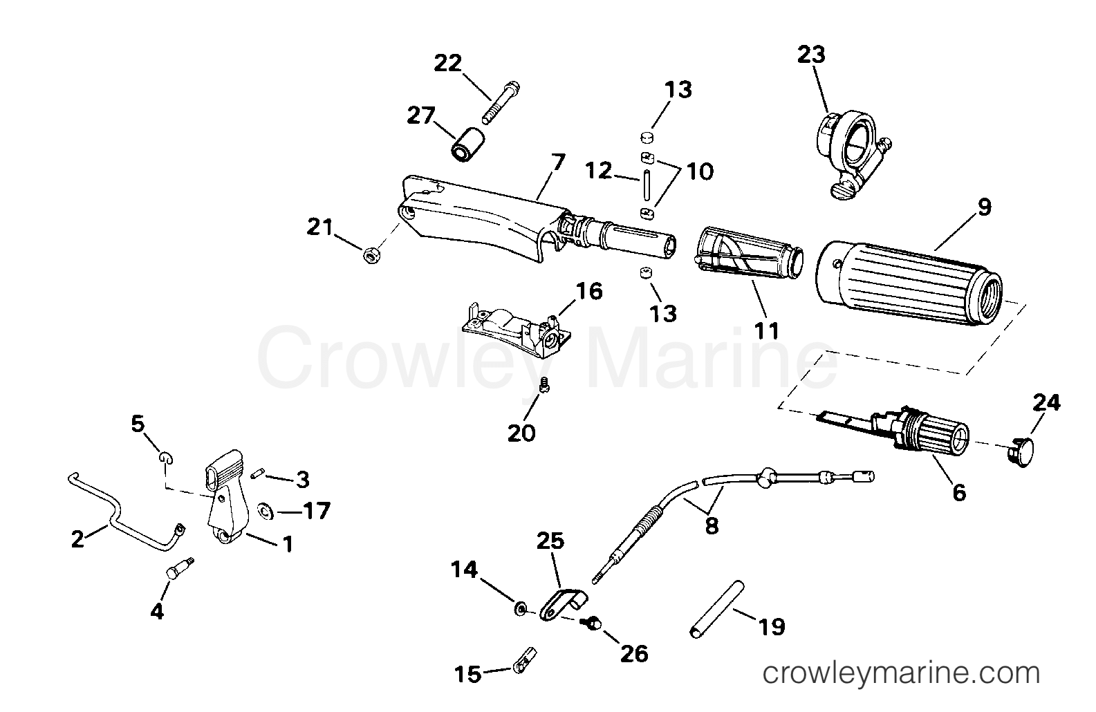 2000 Outboard 15 - E15WRSSC - STEERING AND SHIFT HANDLE