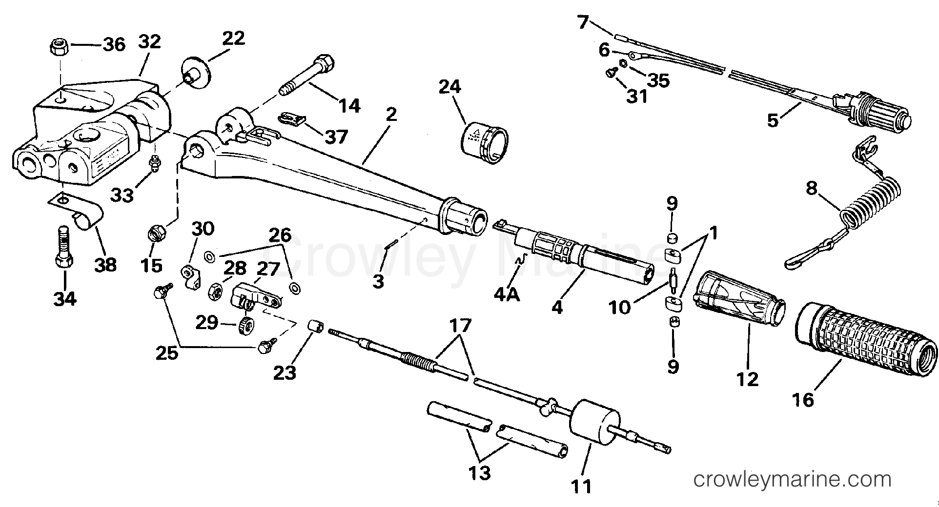 1988 Outboard 40 - J40ECCS - STEERING HANDLE