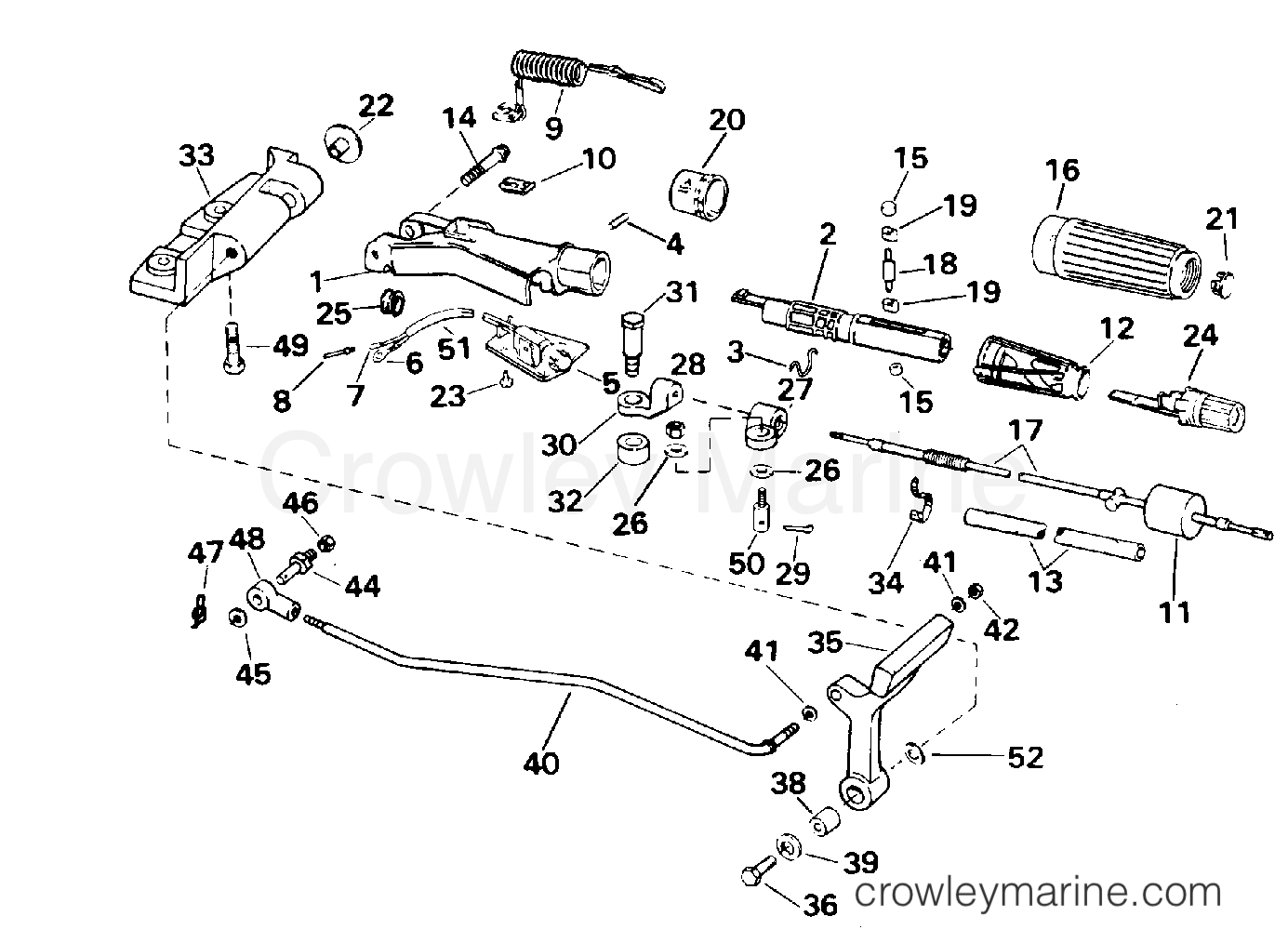 1996 Outboard 18 - E25JREDC - STEERING & SHIFT HANDLE