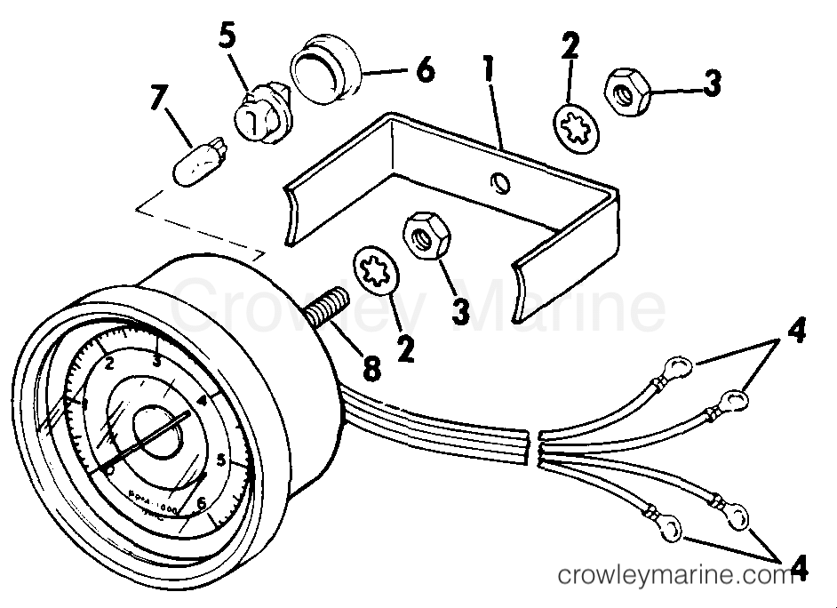 1987 Rigging OMC Stern Drive - All Models - TACHOMETER KIT