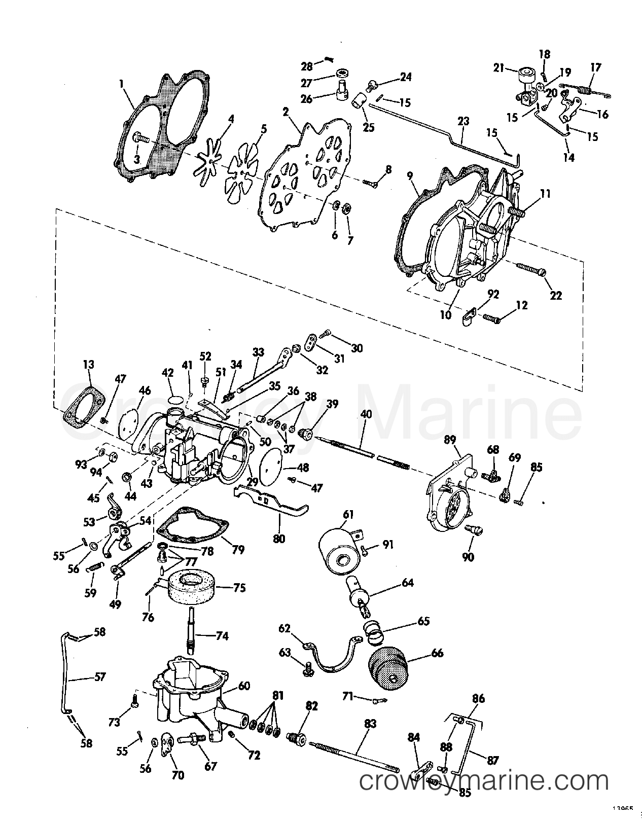 1969 Outboard 33 - 33E69A - CARBURETOR GROUP ELECTRIC START
