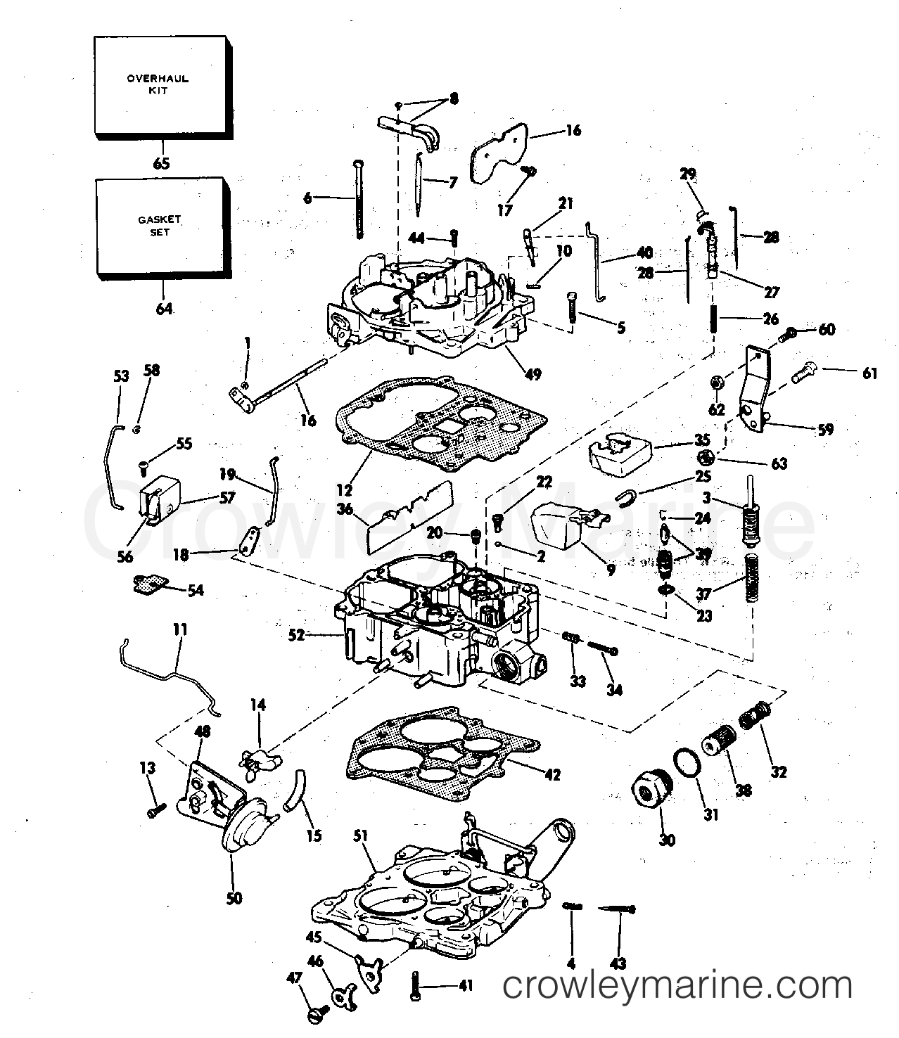 1982 OMC Stern Drive 5 - 504SPMCCNG CARBURETOR GROUP 5.0-4V 5.7 LITRE section