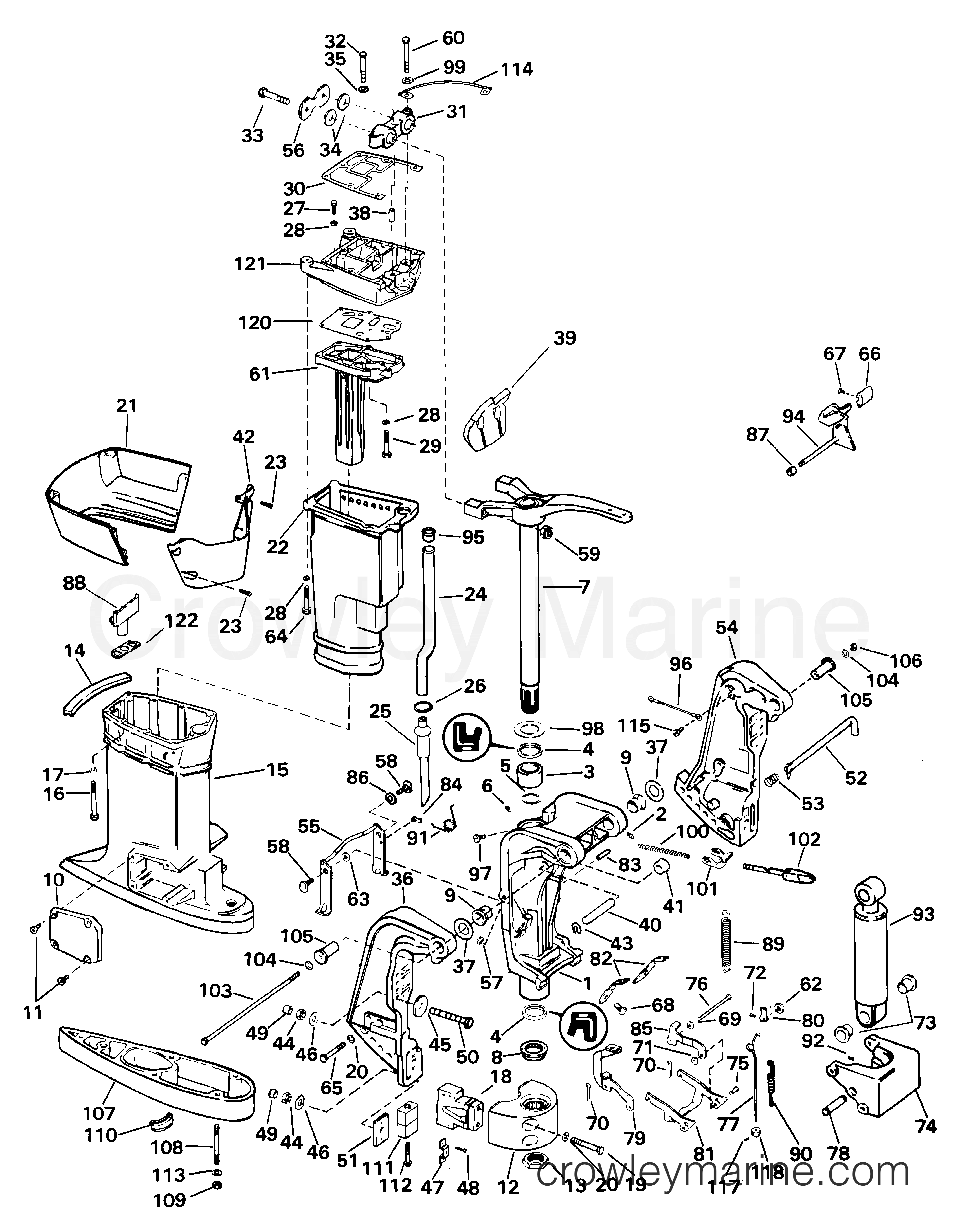 2001 Outboard 65 - J65WELSIR - MIDSECTION