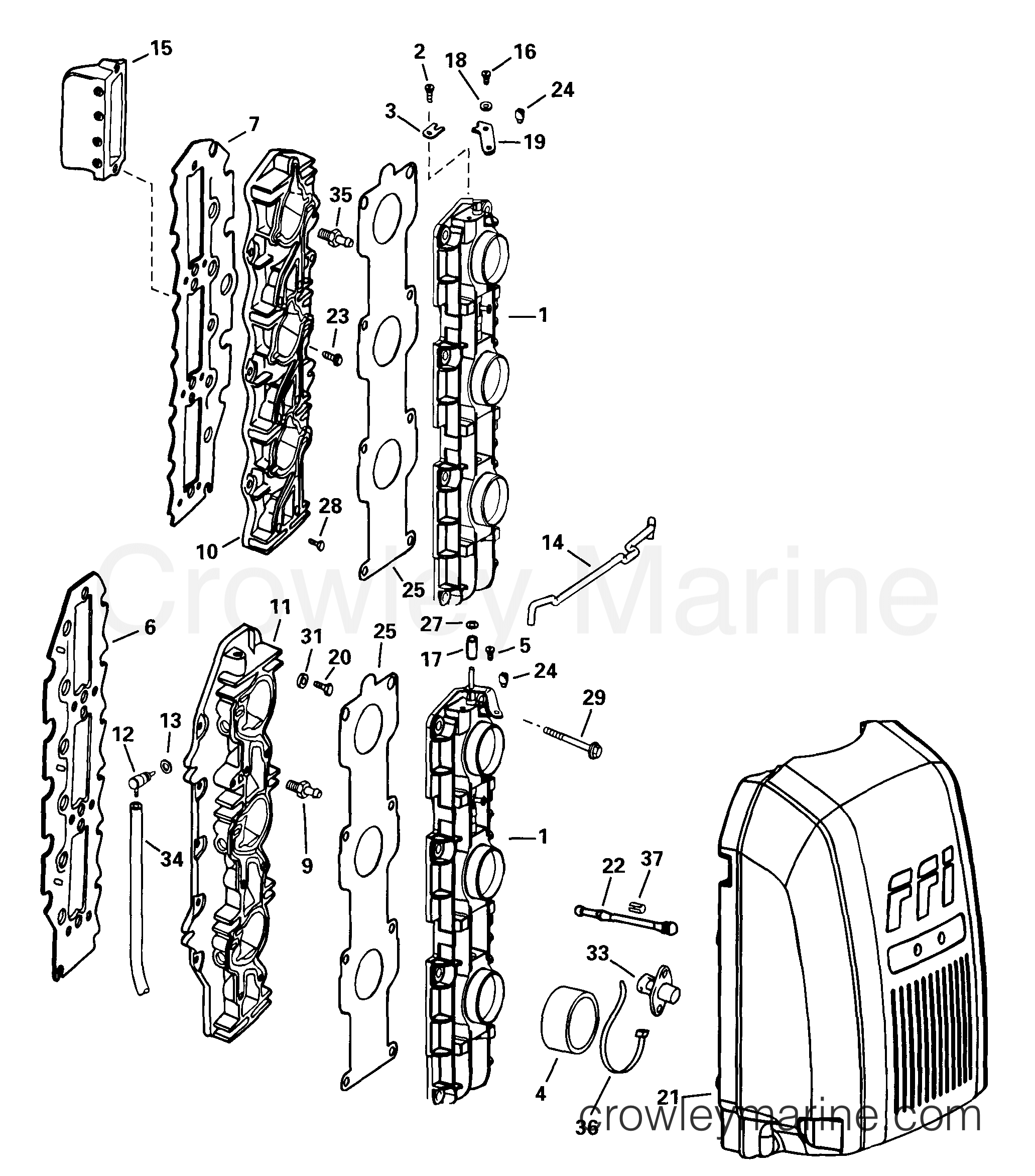 1999 Outboard 150 - E150FCXEEA - INTAKE MANIFOLD