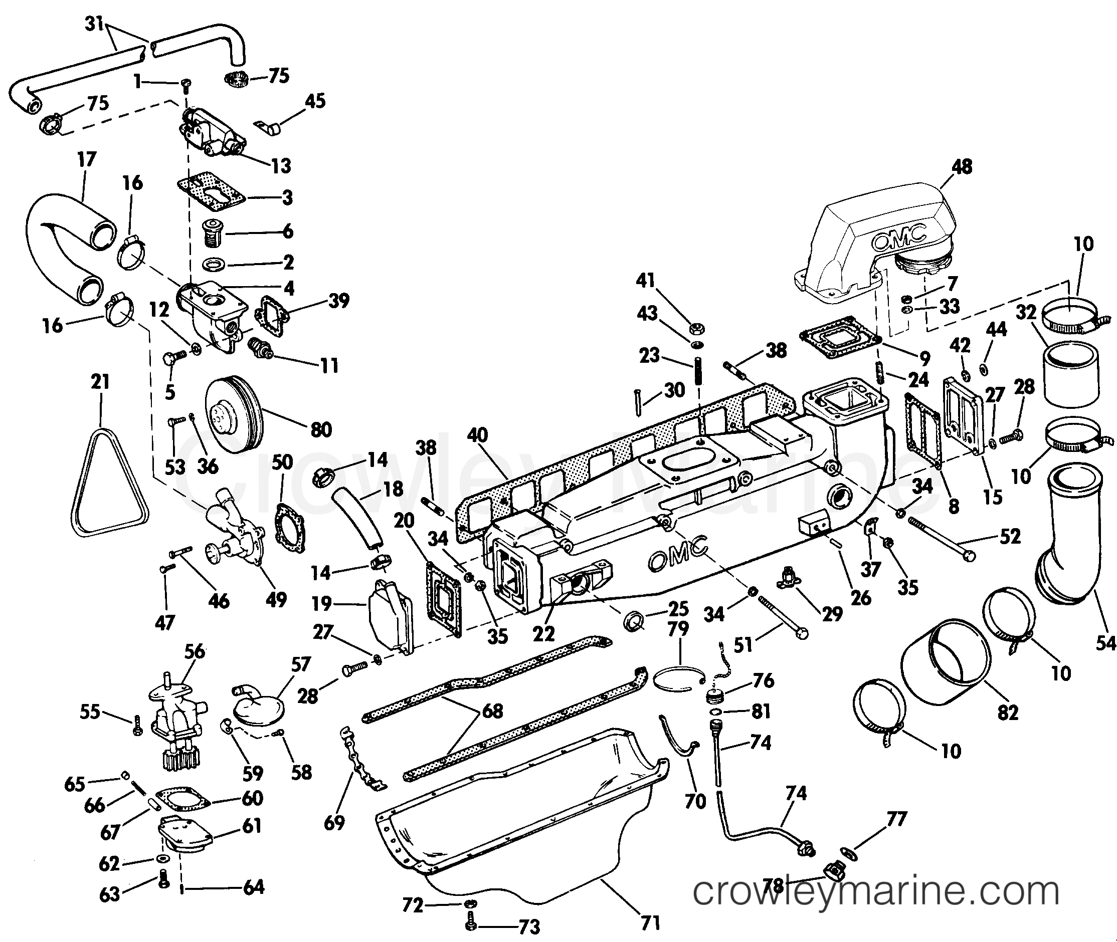 1985 Stern Drive 3 - 302SPHRCOM - COOLING & OILING GROUP 3.0 LITRE MODELS